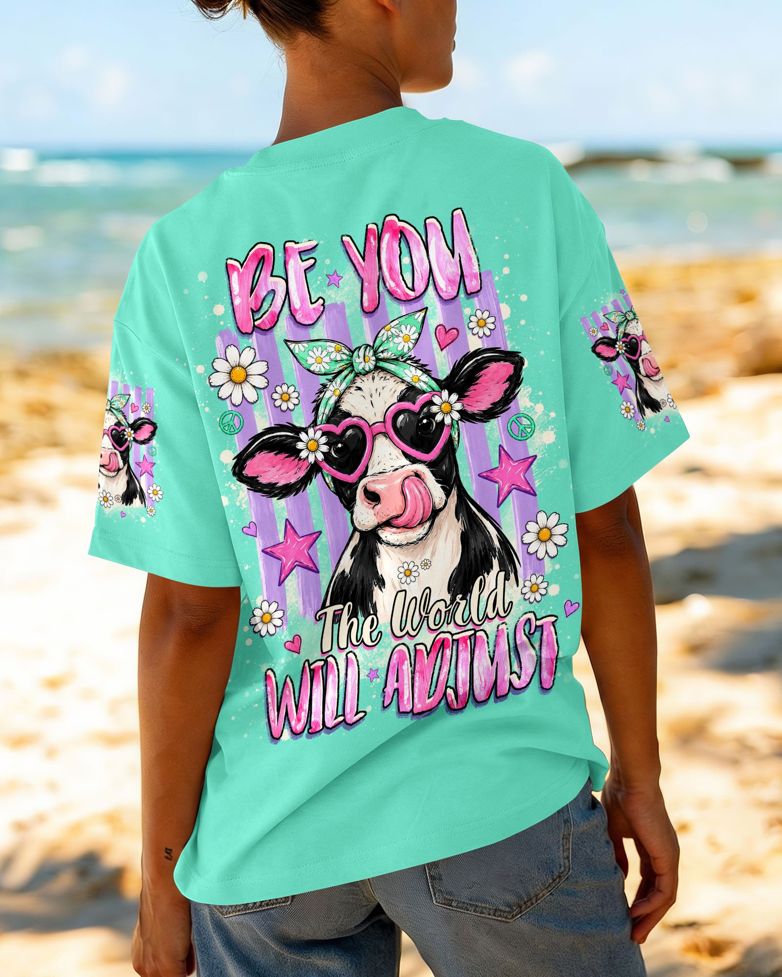 BE YOU THE WORLD WILL ADJUST COW  ALL OVER PRINT  - TLHG2107263