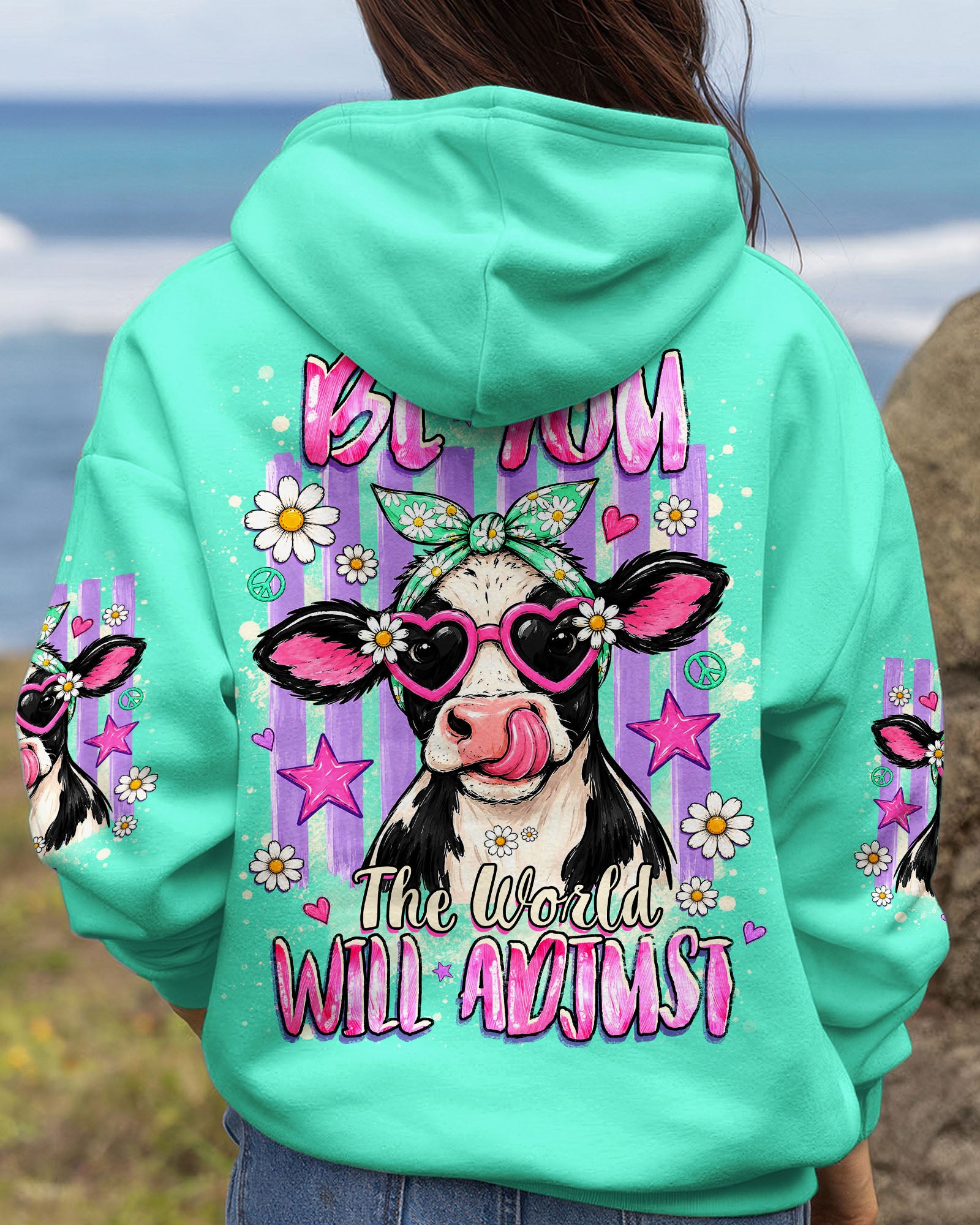 BE YOU THE WORLD WILL ADJUST COW  ALL OVER PRINT  - TLHG2107263