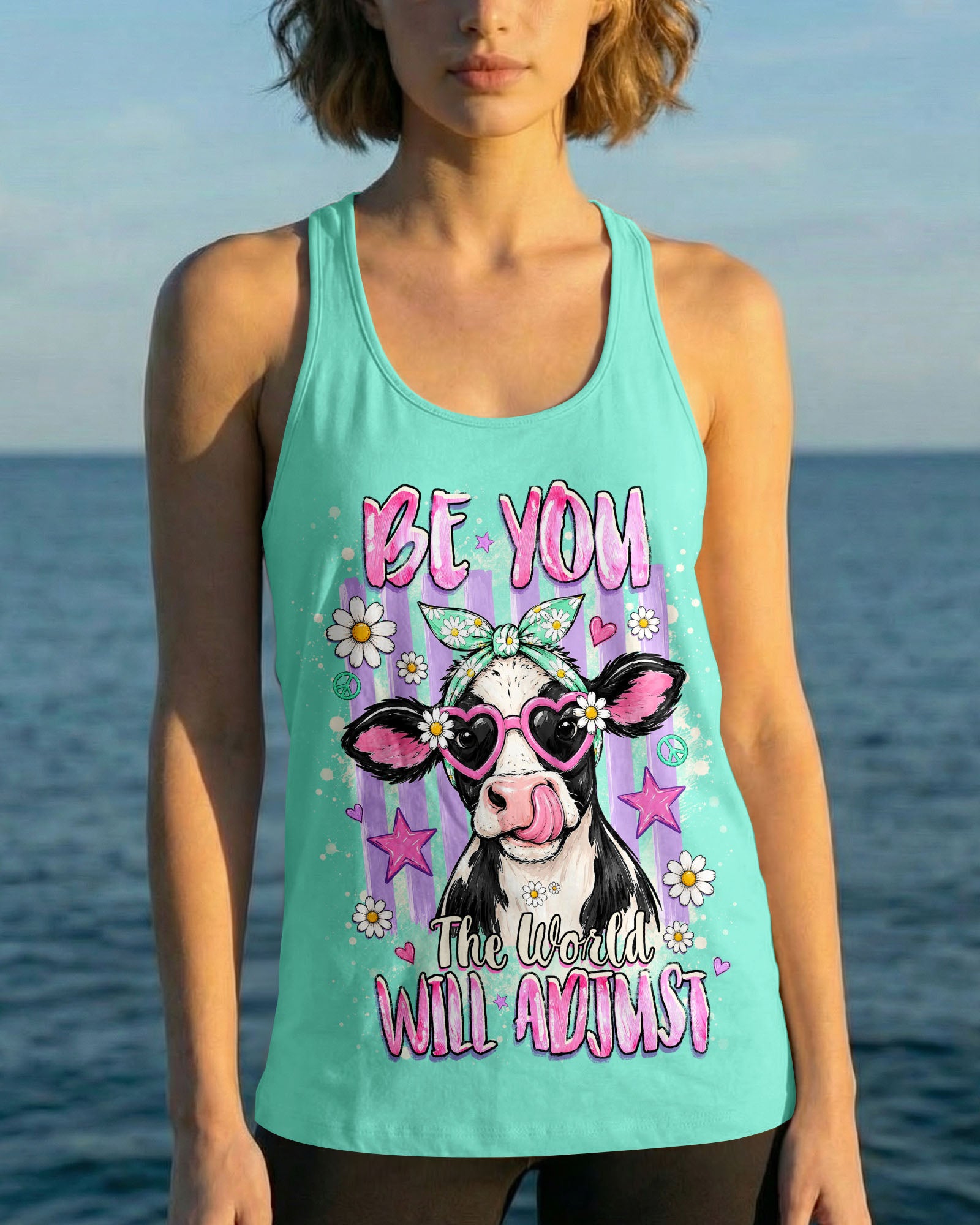 BE YOU THE WORLD WILL ADJUST COW  ALL OVER PRINT  - TLHG2107263