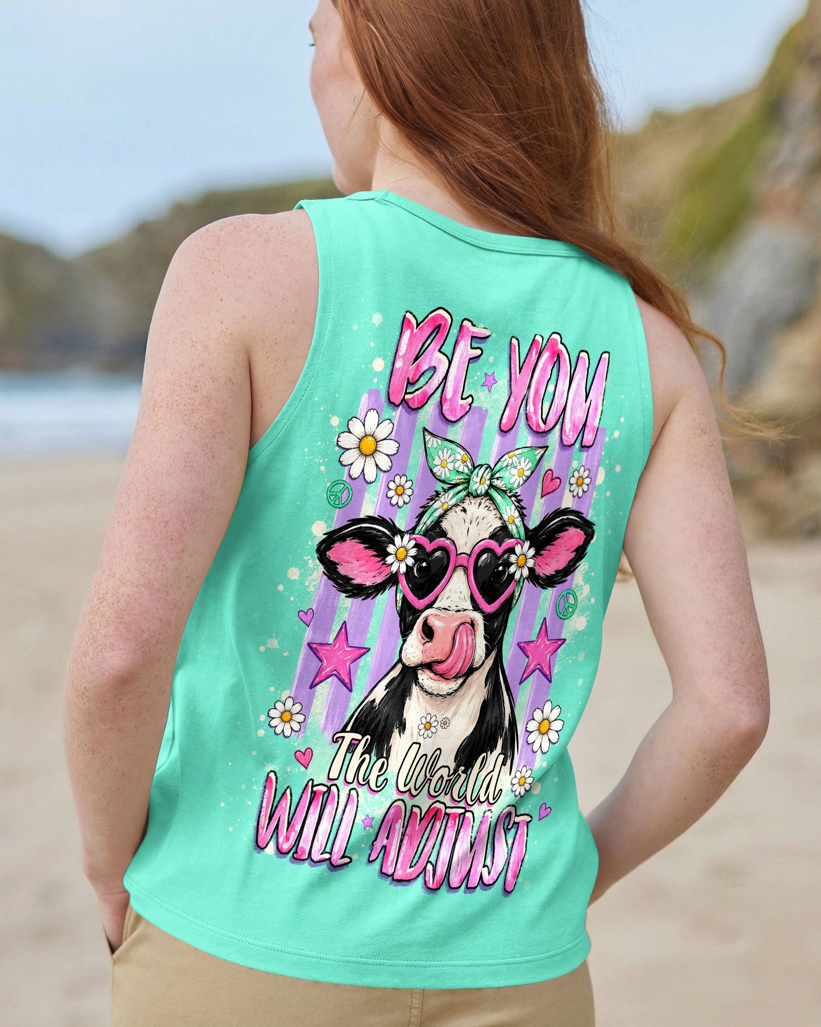BE YOU THE WORLD WILL ADJUST COW  ALL OVER PRINT  - TLHG2107263