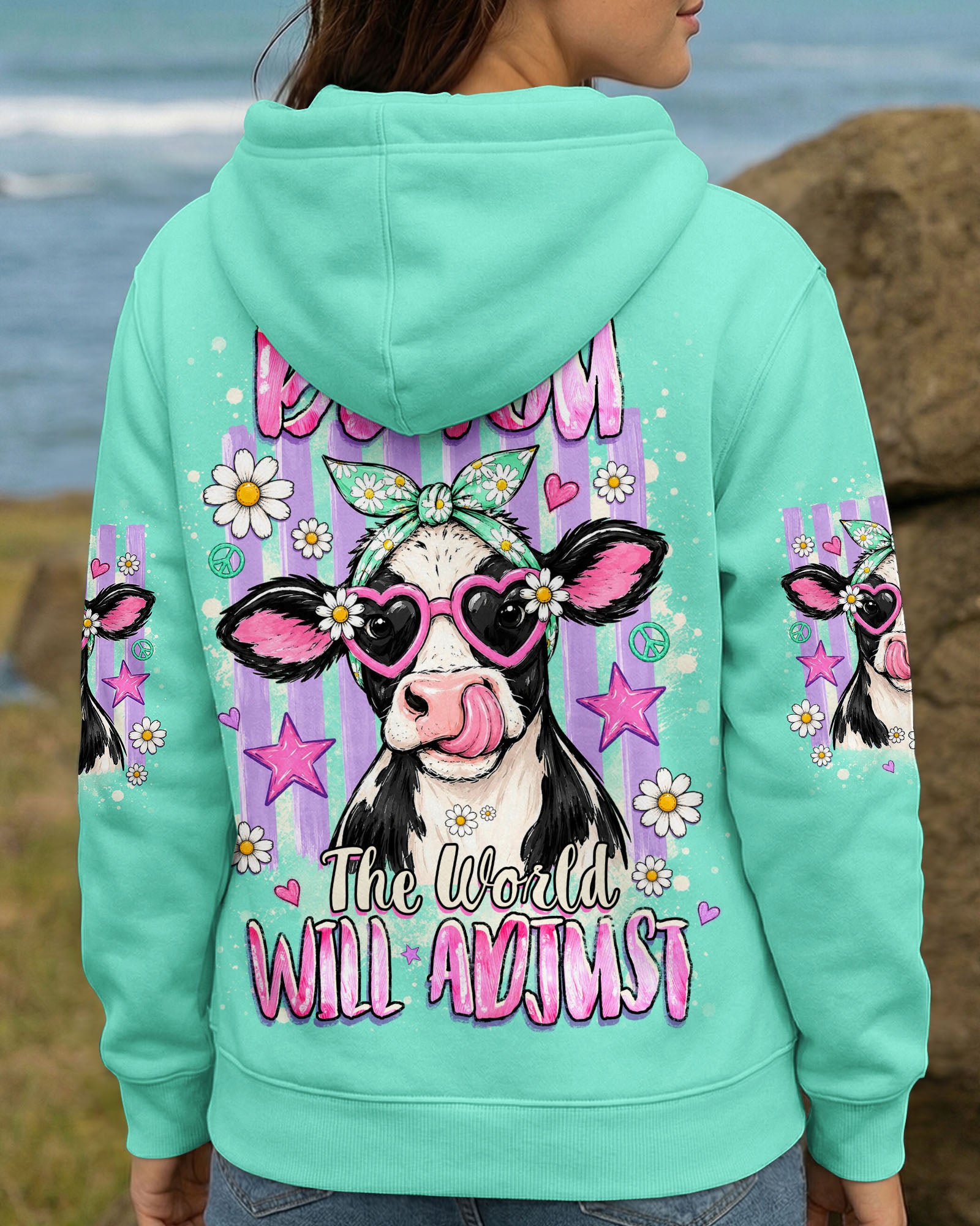 BE YOU THE WORLD WILL ADJUST COW  ALL OVER PRINT  - TLHG2107263