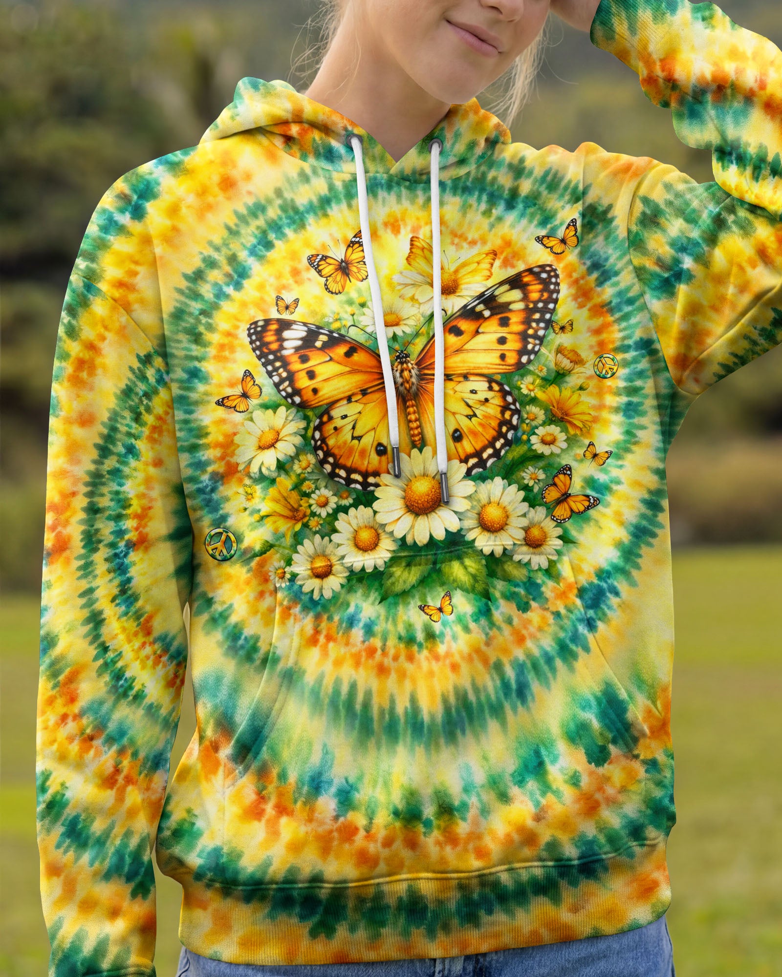 JUST BREATHE BUTTERFLY FLORAL SWIRL ALL OVER PRINT - TLHG2703263