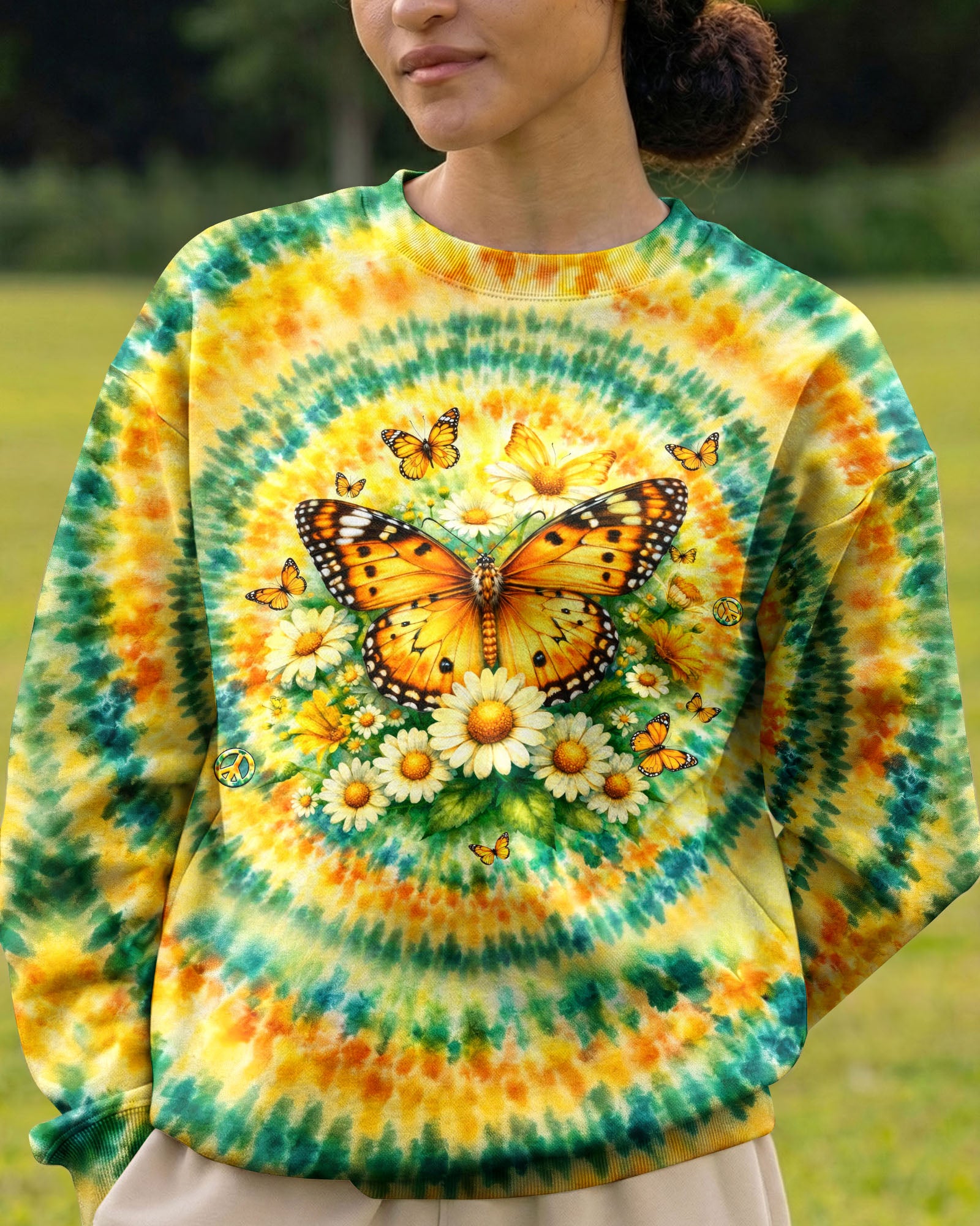 JUST BREATHE BUTTERFLY FLORAL SWIRL ALL OVER PRINT - TLHG2703263
