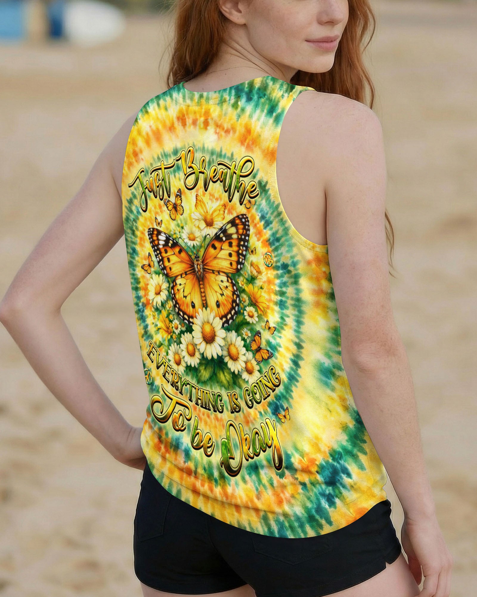 JUST BREATHE BUTTERFLY FLORAL SWIRL ALL OVER PRINT - TLHG2703263