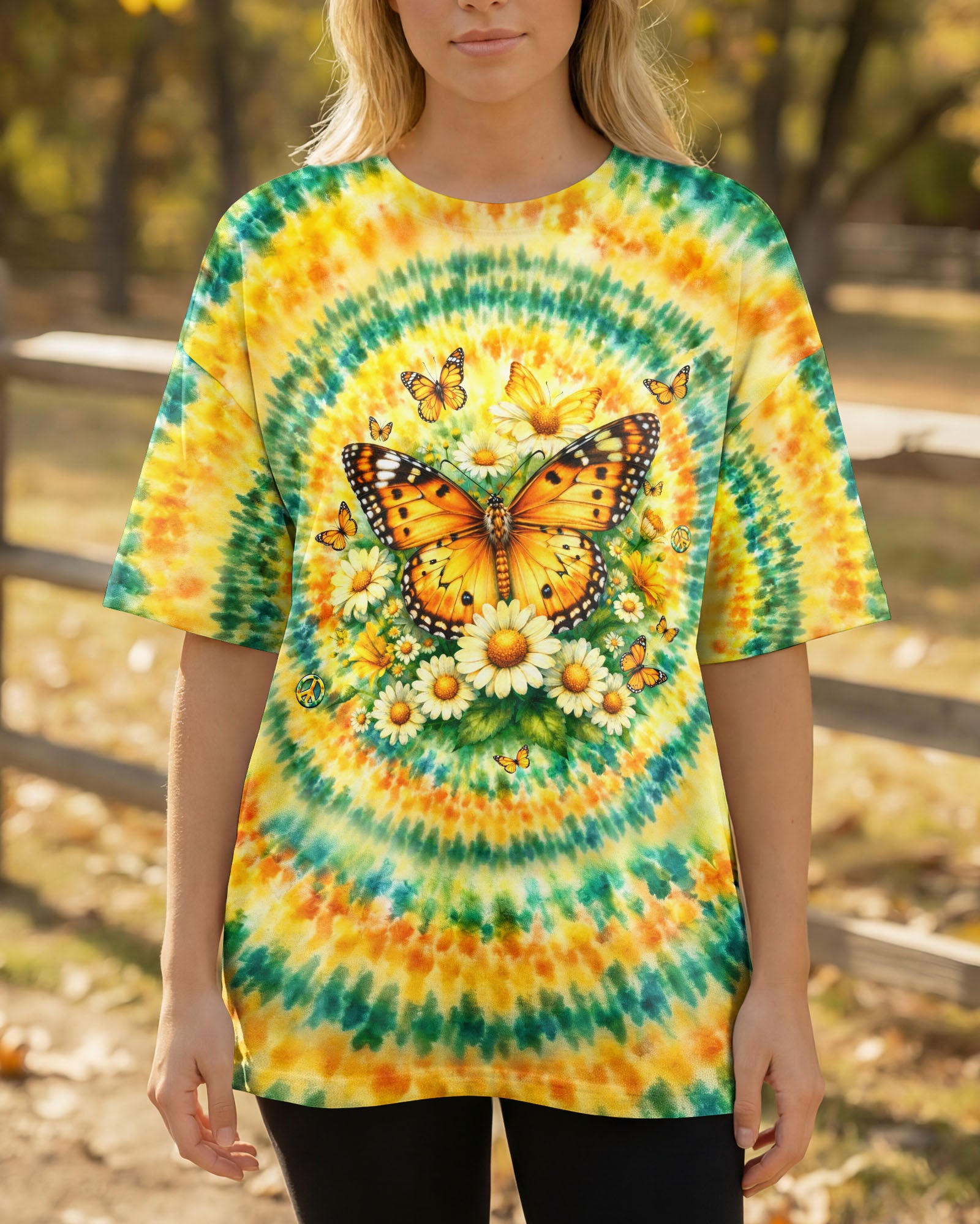 JUST BREATHE BUTTERFLY FLORAL SWIRL ALL OVER PRINT - TLHG2703263