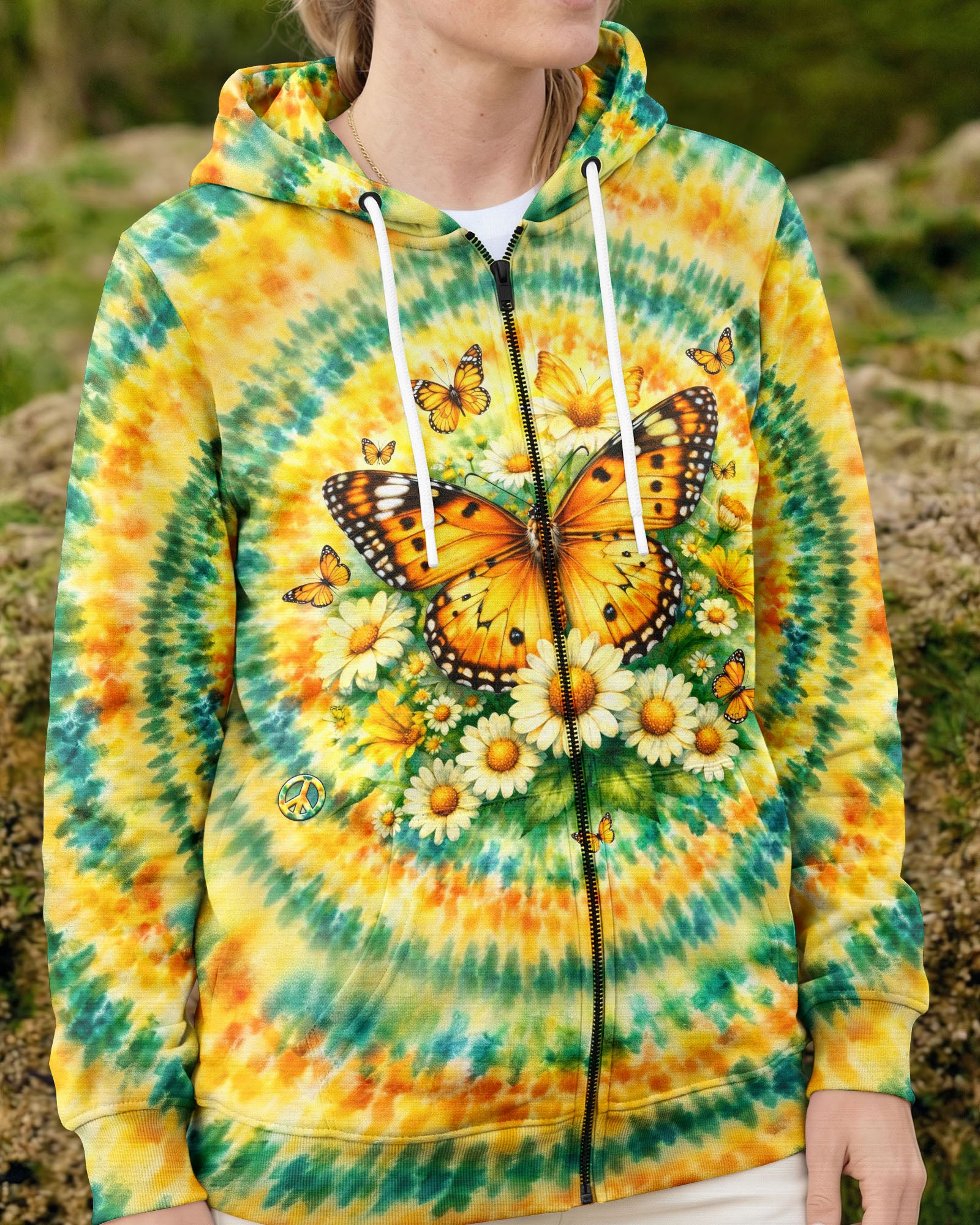 JUST BREATHE BUTTERFLY FLORAL SWIRL ALL OVER PRINT - TLHG2703263