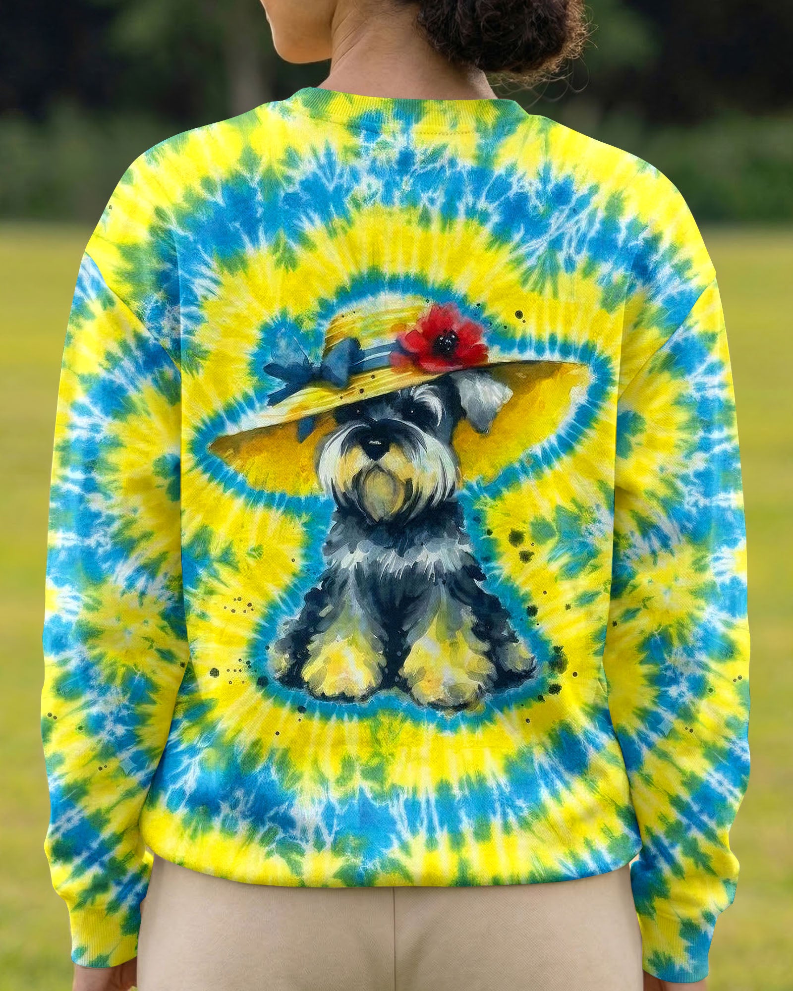 SCHNAUZER DOG YELLOW PATTERN ALL OVER PRINT - TLHG2905263