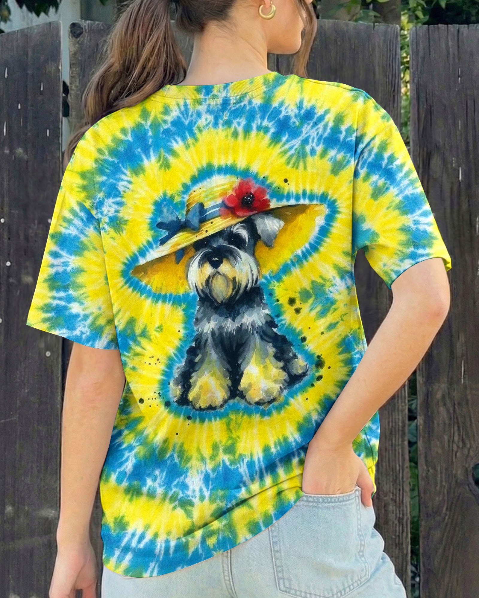 SCHNAUZER DOG YELLOW PATTERN ALL OVER PRINT - TLHG2905263