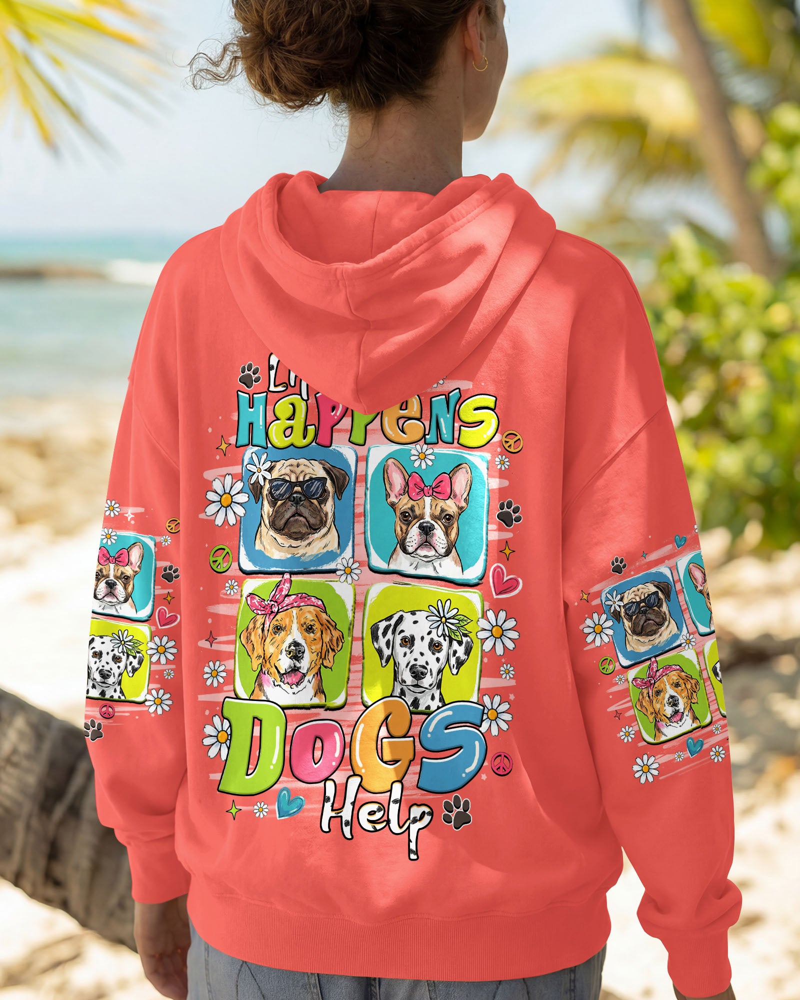 LIFE HAPPENS DOGS HELP ALL OVER PRINT - TLHN1407261