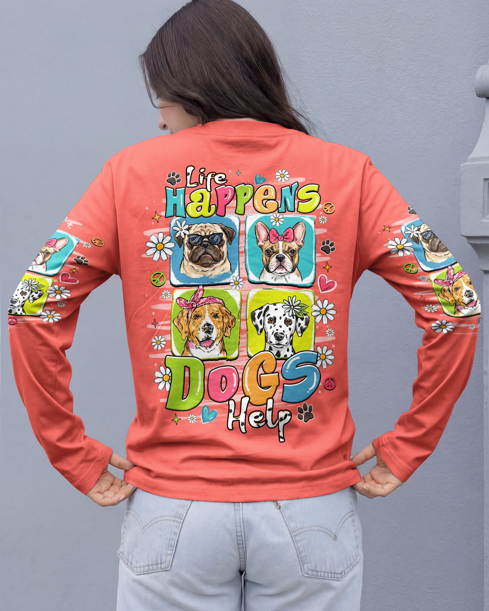 LIFE HAPPENS DOGS HELP ALL OVER PRINT - TLHN1407261