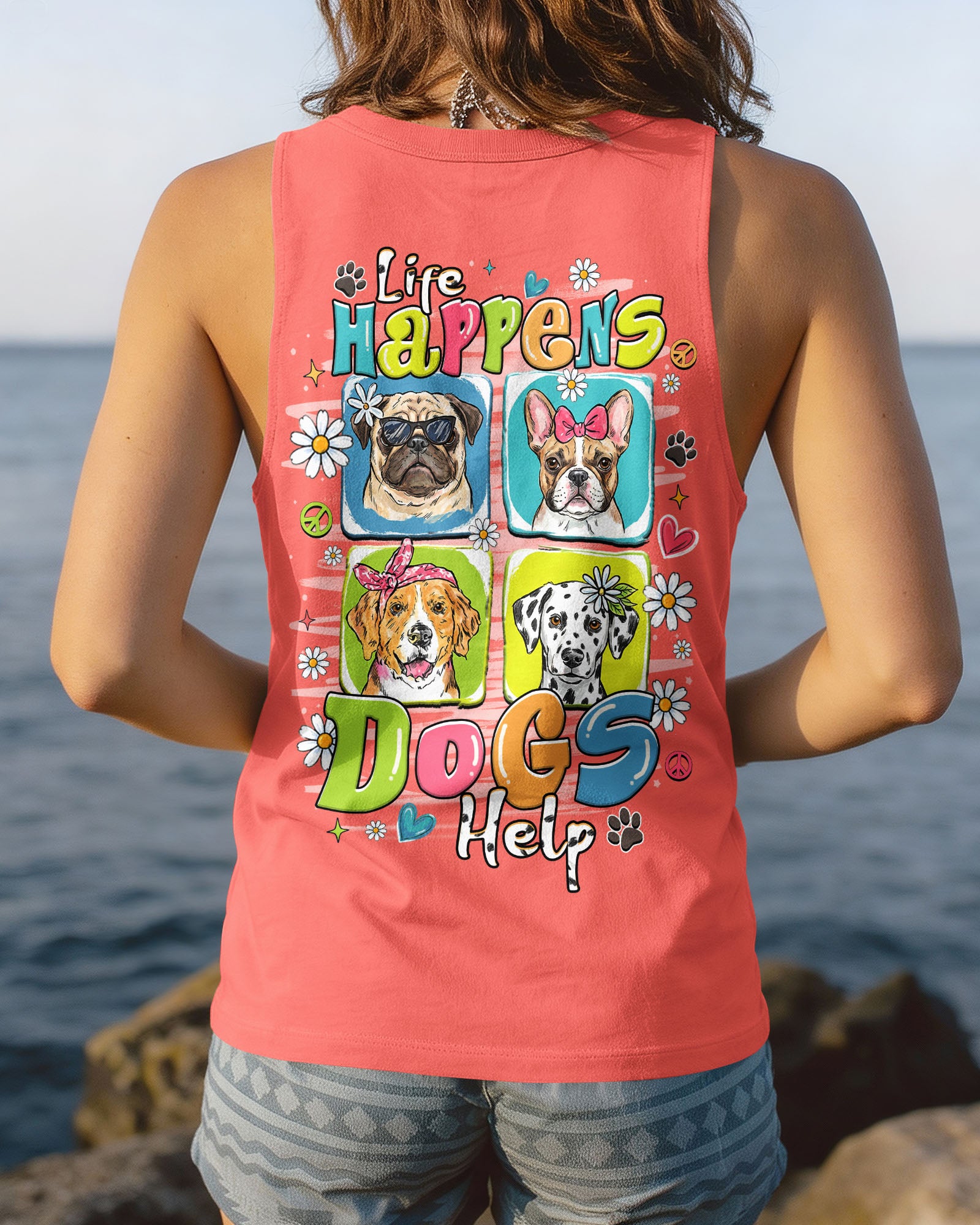 LIFE HAPPENS DOGS HELP ALL OVER PRINT - TLHN1407261