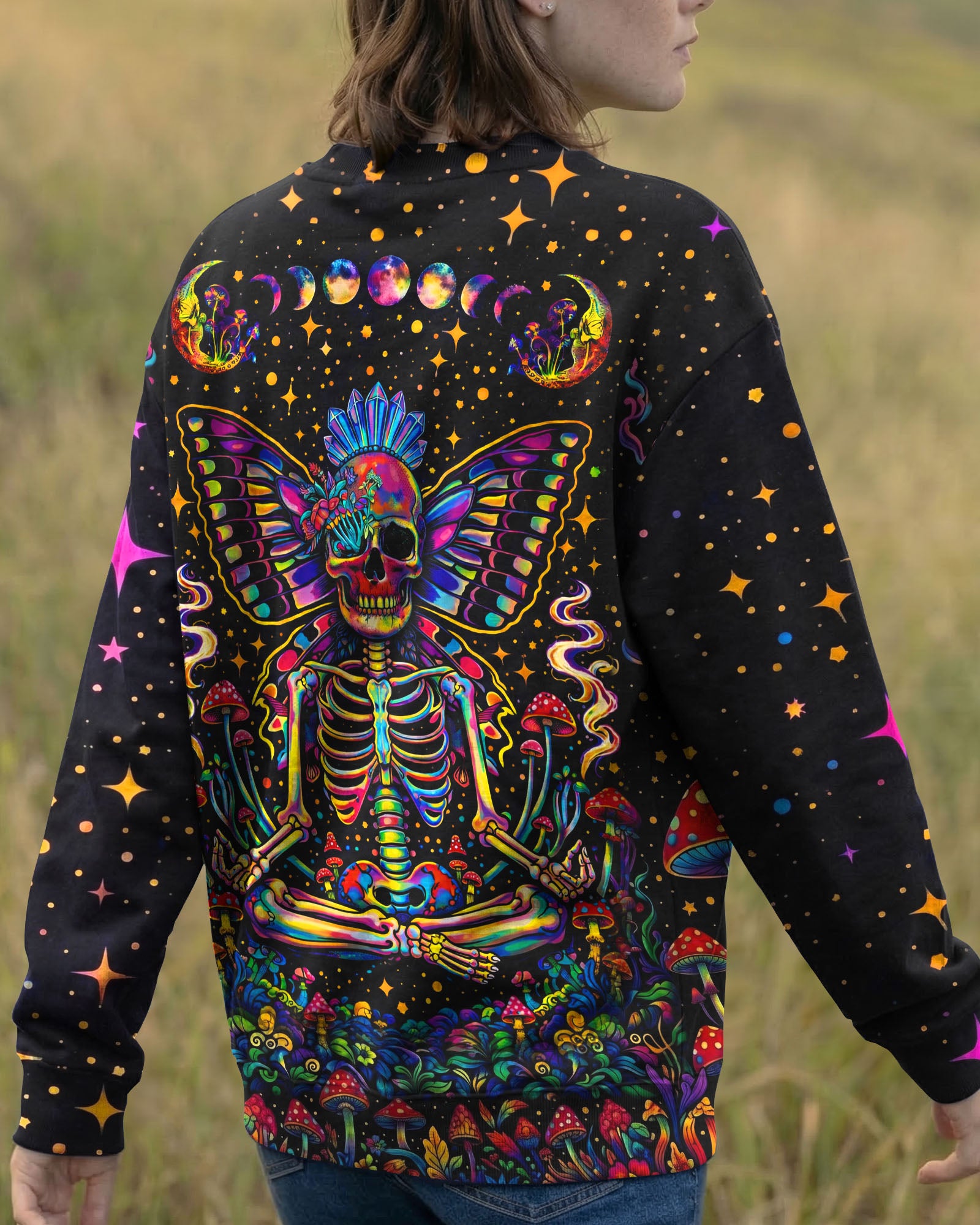 COSMIC SKULL HIPPIE BUTTERFLY ALL OVER PRINT - TLHN2104263
