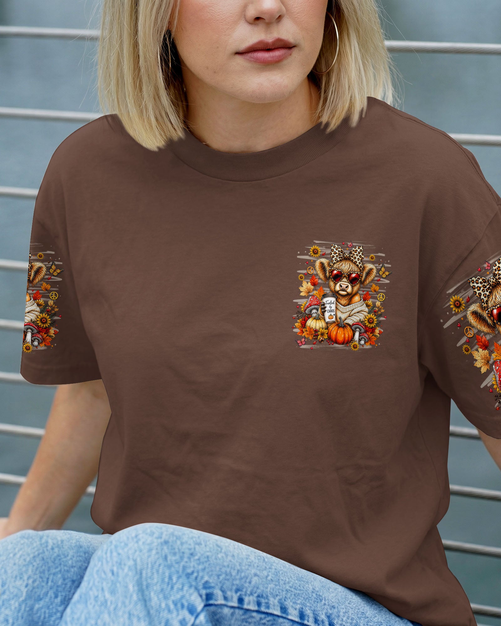 LEAVES FALL I DON'T HIGHLAND COW AUTUMN ALL OVER PRINT - TLHN2107262