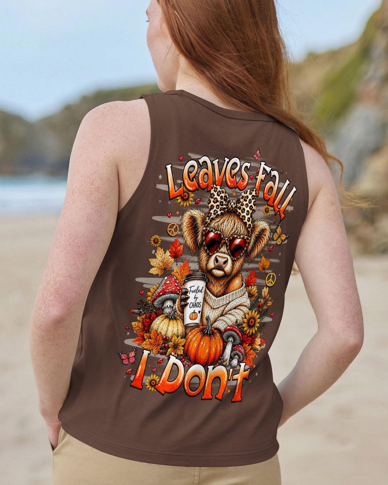LEAVES FALL I DON'T HIGHLAND COW AUTUMN ALL OVER PRINT - TLHN2107262
