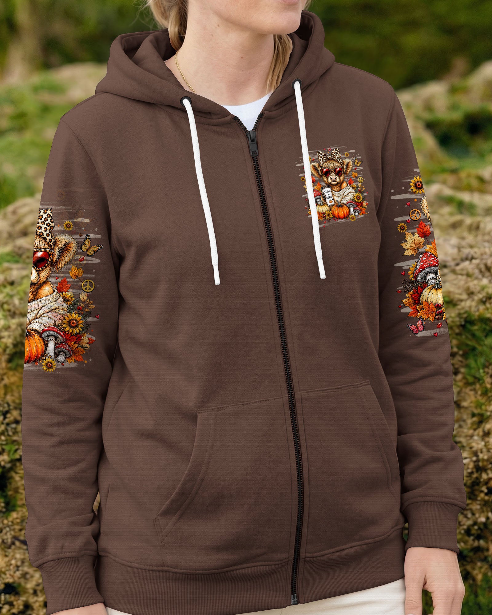 LEAVES FALL I DON'T HIGHLAND COW AUTUMN ALL OVER PRINT - TLHN2107262