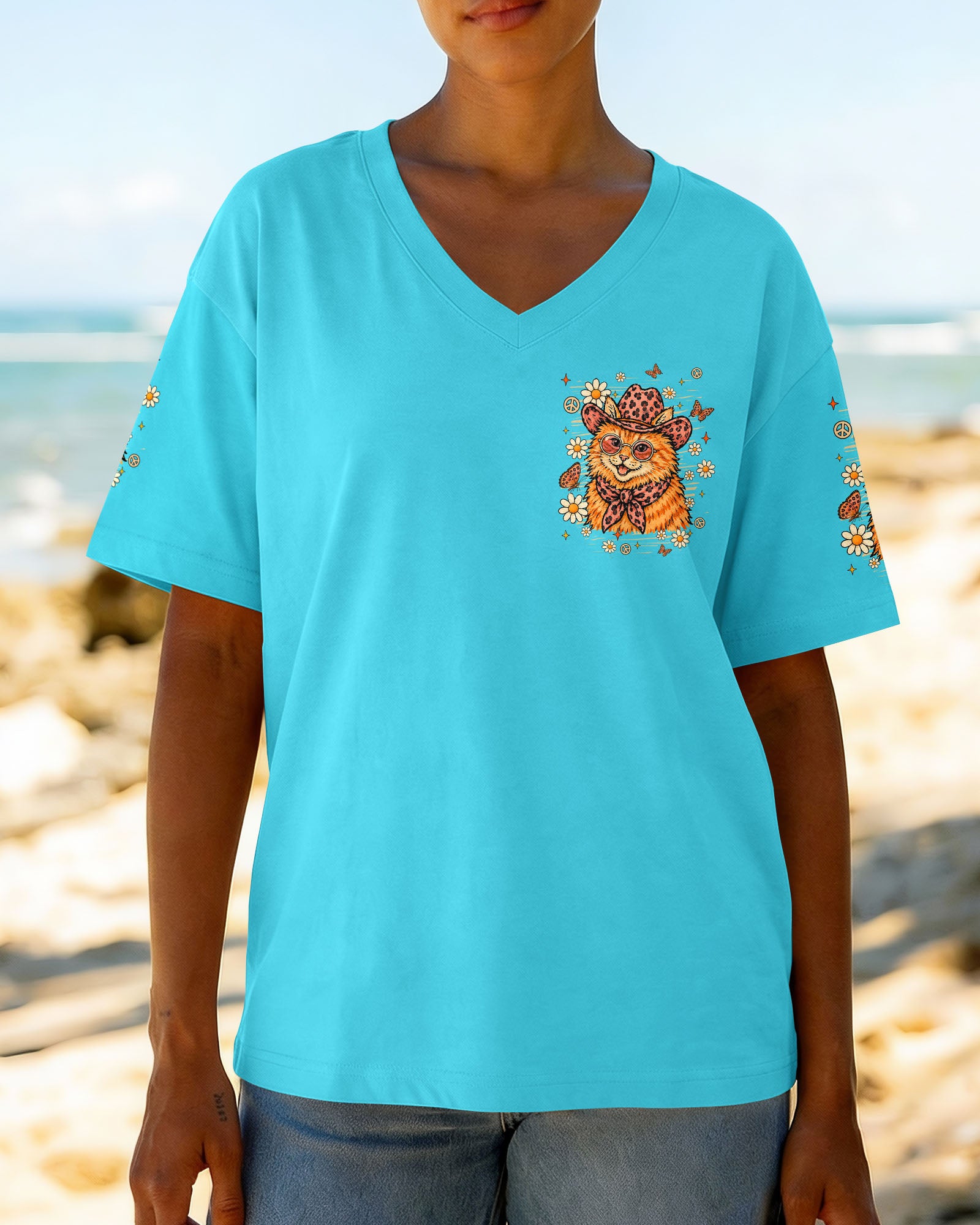 MEOWDY PAWTNER ORANGE TABBY CAT ALL OVER PRINT - TLHN2307261