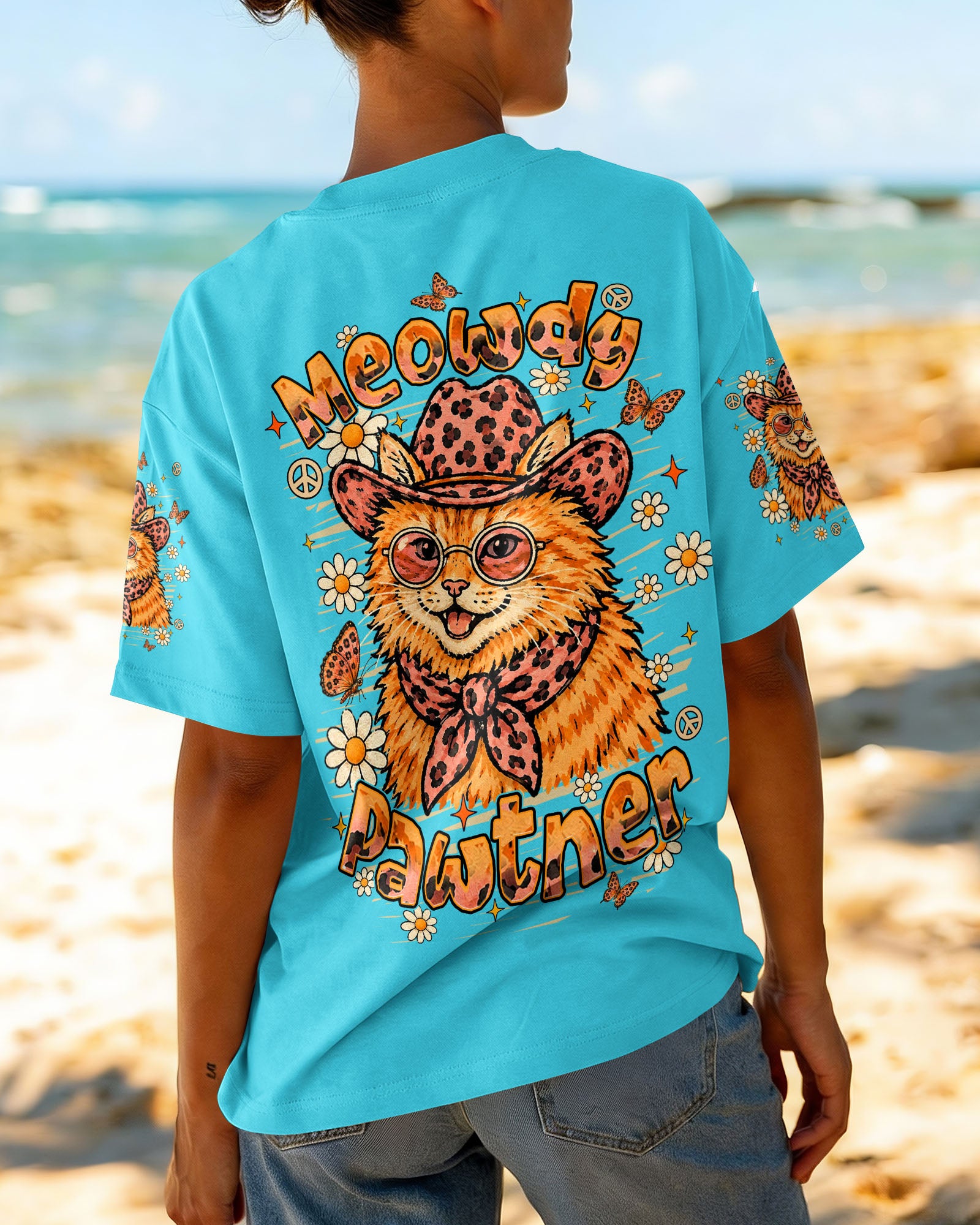 MEOWDY PAWTNER ORANGE TABBY CAT ALL OVER PRINT - TLHN2307261