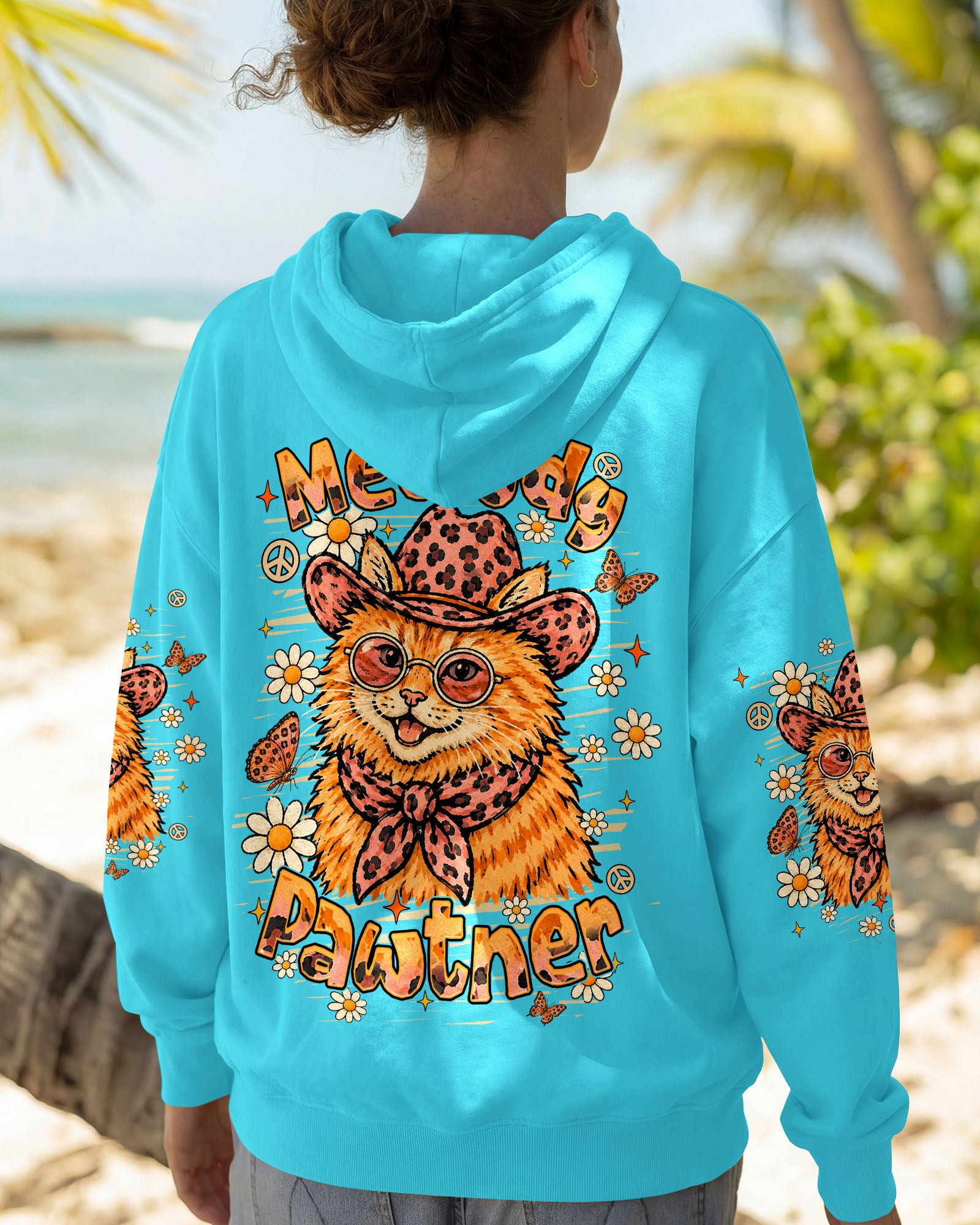 MEOWDY PAWTNER ORANGE TABBY CAT ALL OVER PRINT - TLHN2307261