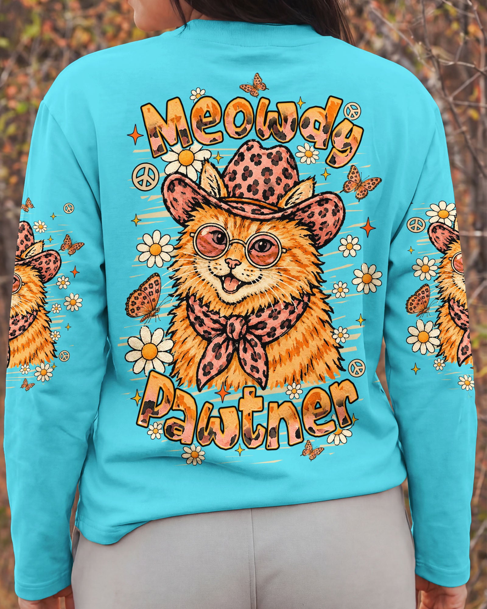 MEOWDY PAWTNER ORANGE TABBY CAT ALL OVER PRINT - TLHN2307261