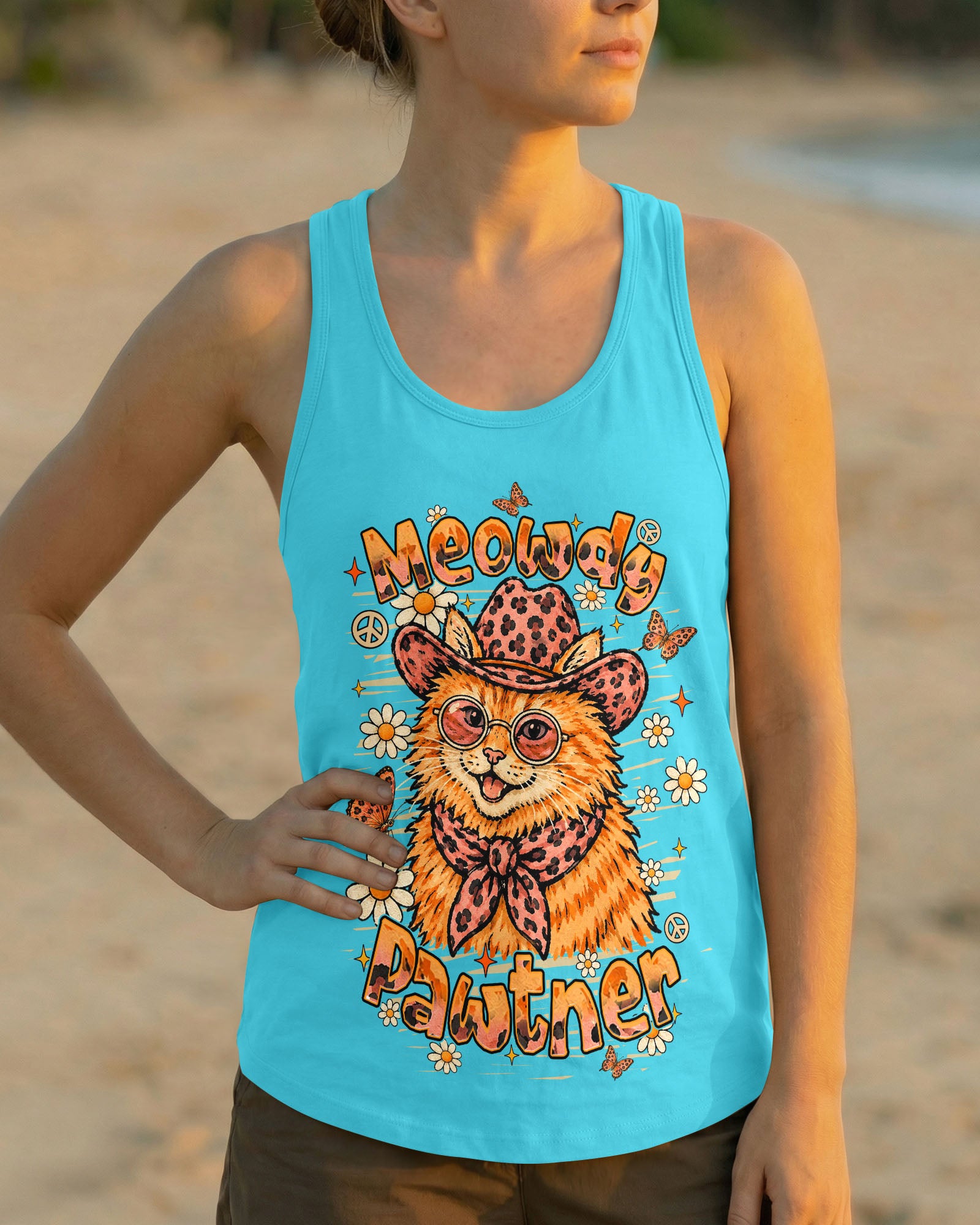 MEOWDY PAWTNER ORANGE TABBY CAT ALL OVER PRINT - TLHN2307261
