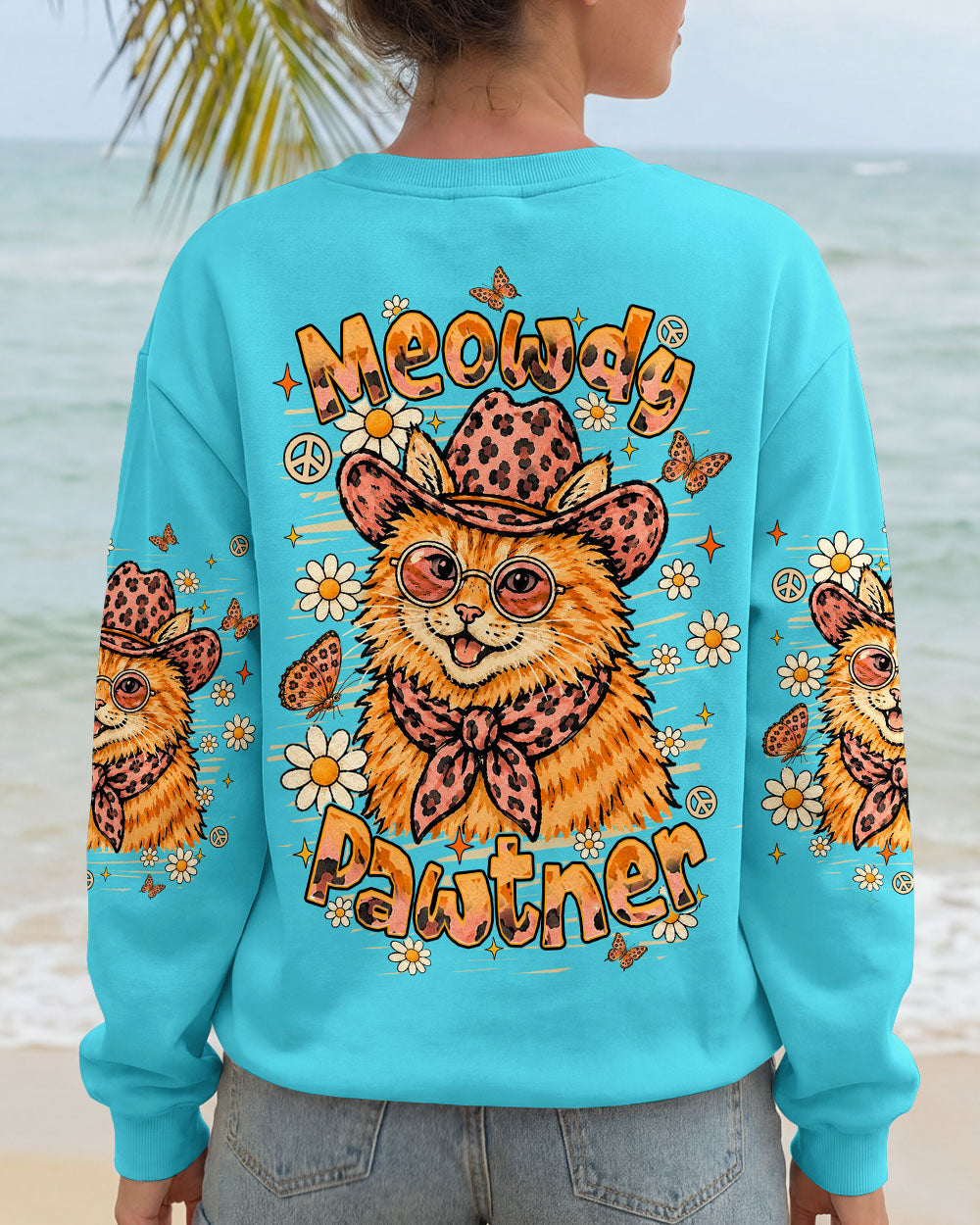 MEOWDY PAWTNER ORANGE TABBY CAT ALL OVER PRINT - TLHN2307261