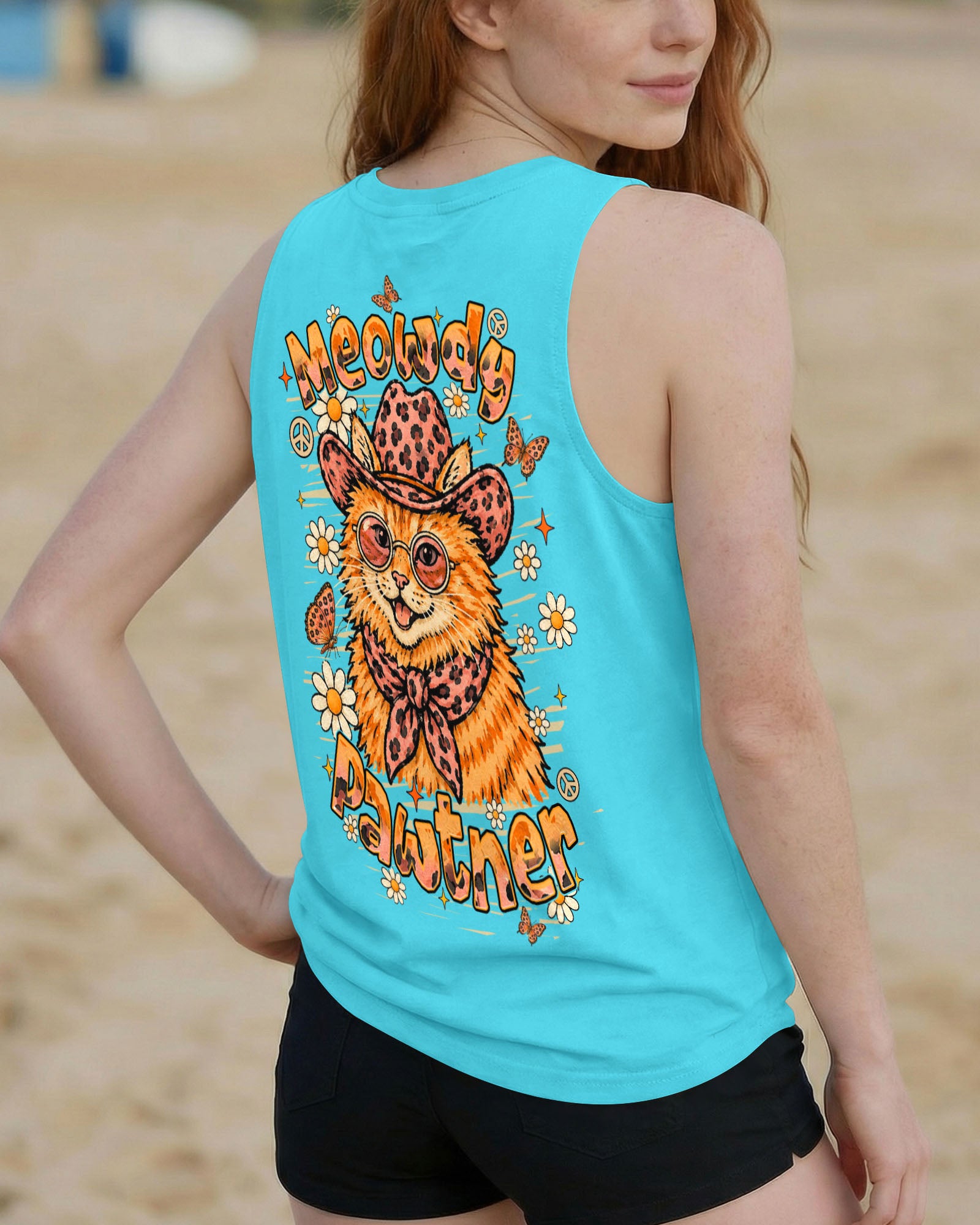 MEOWDY PAWTNER ORANGE TABBY CAT ALL OVER PRINT - TLHN2307261