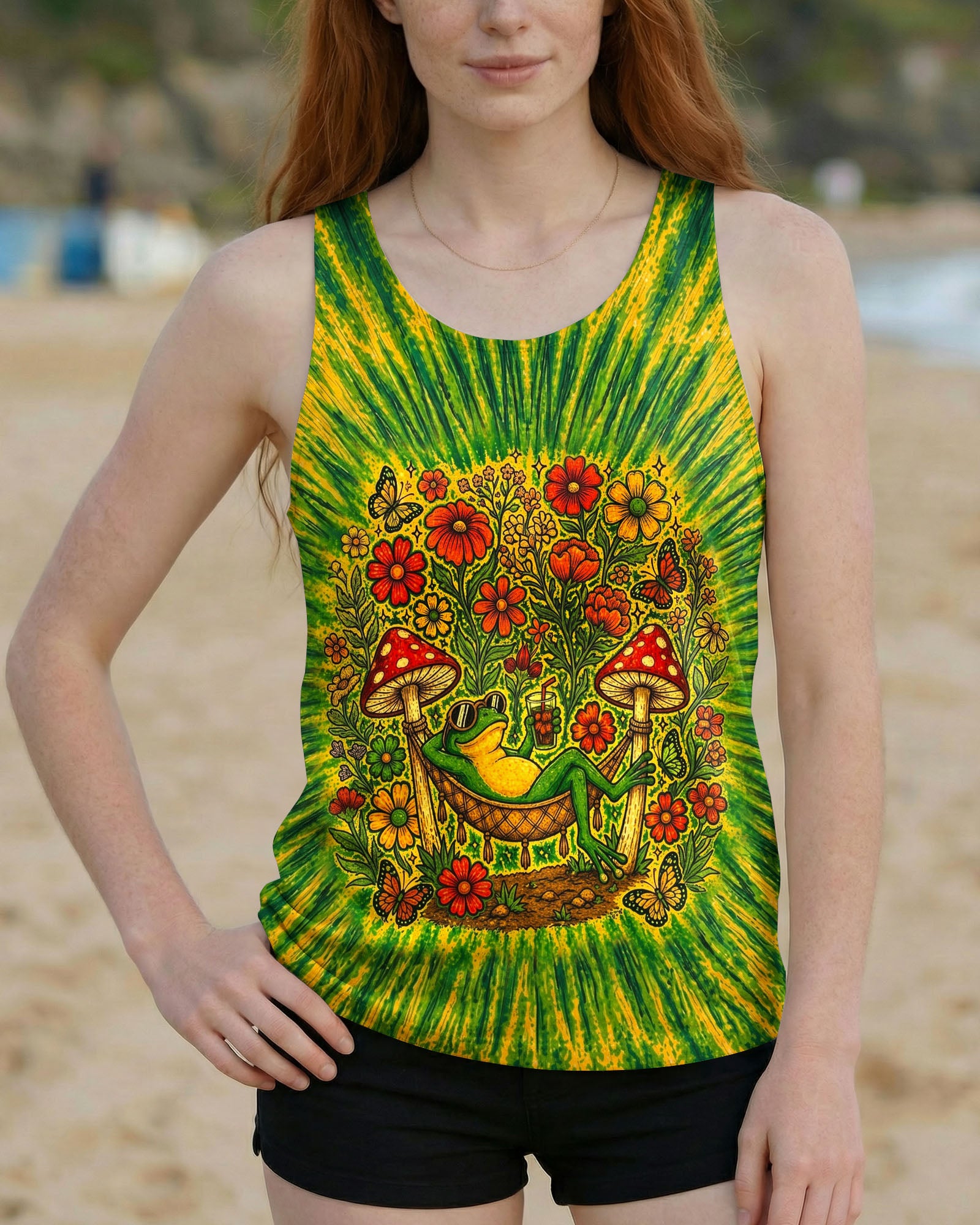 I WAS SIMPLY BORN TO DILLY DALLY FROG ALL OVER PRINT  - TLHN2404263