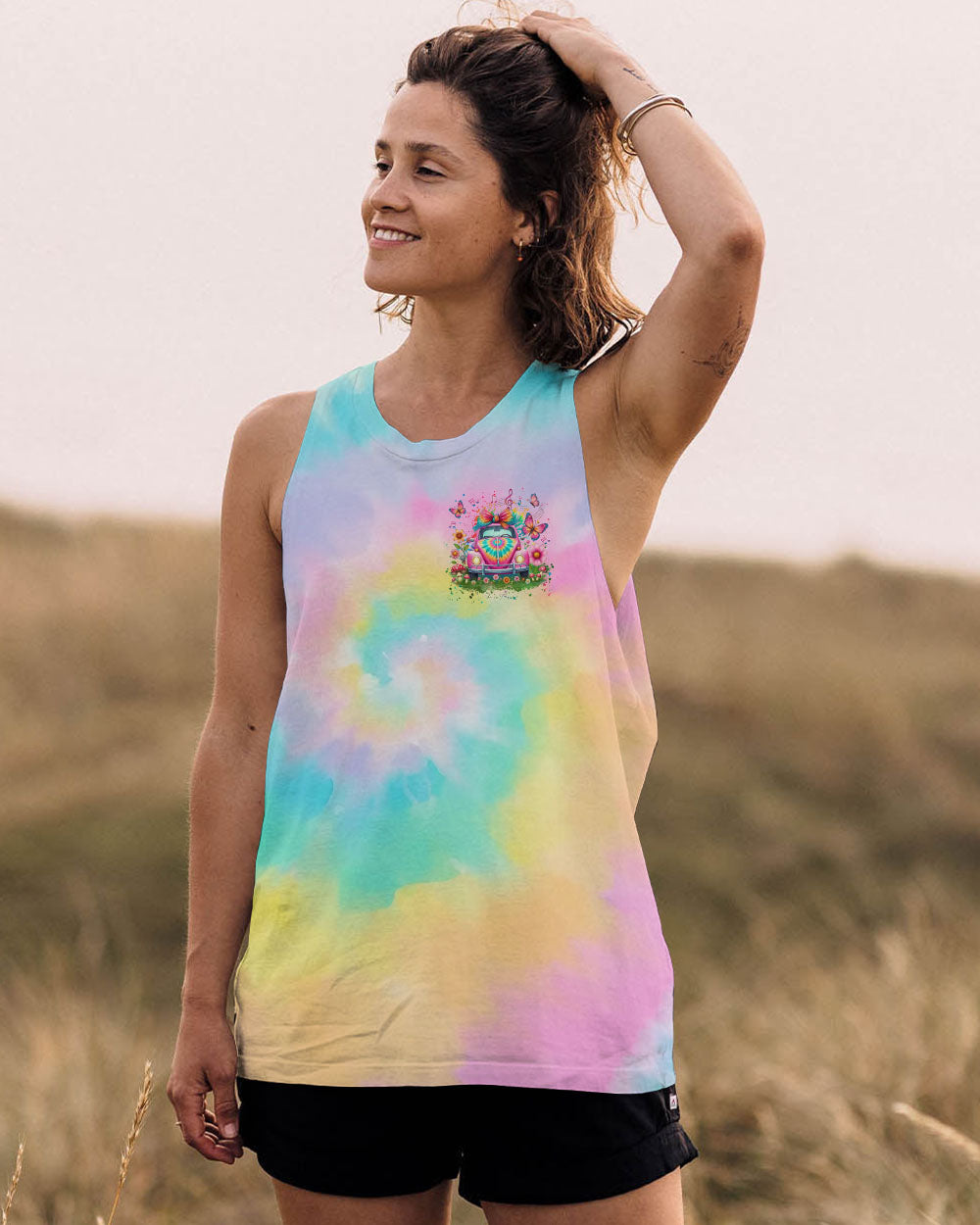 RUNNING AGAINST THE WIND TIE  DYE  CAR ALL OVER PRINT  - TLLN1111242