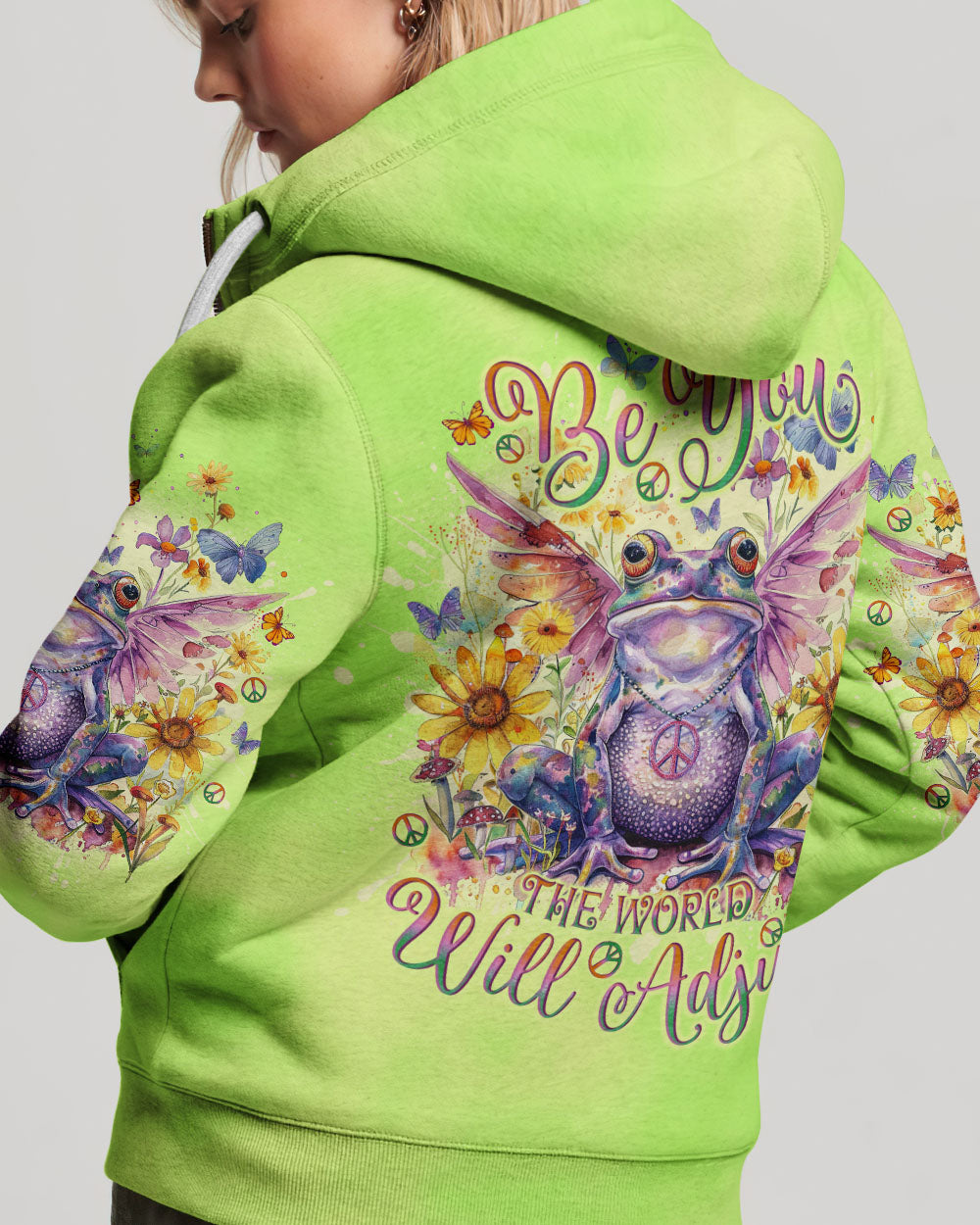 BE YOU THE WORLD WILL ADJUST FROG ALL OVER PRINT - TLNO0103243