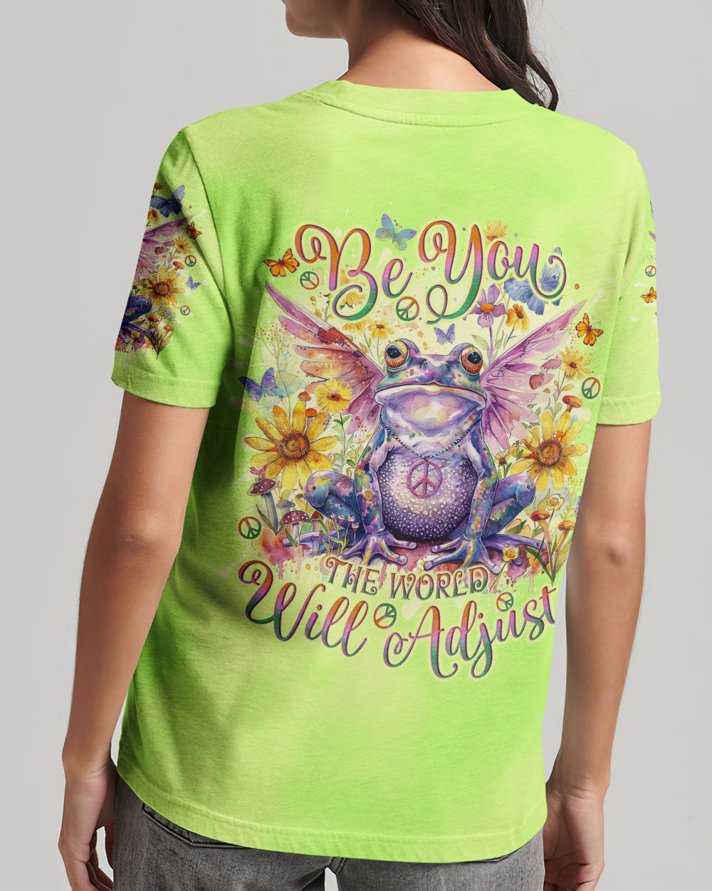 BE YOU THE WORLD WILL ADJUST FROG ALL OVER PRINT - TLNO0103243