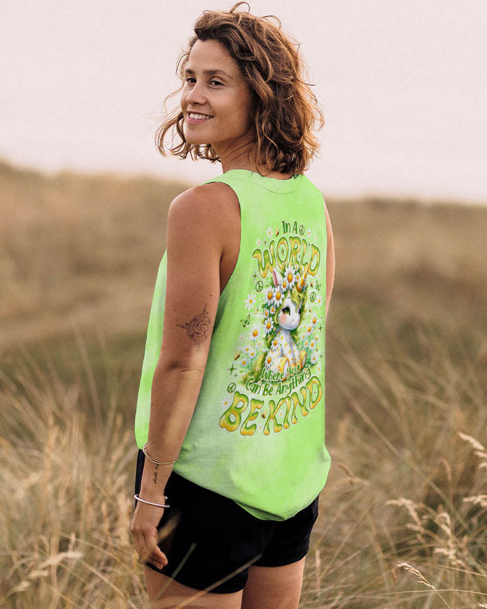 BE KIND UNICORN DAISIES ALL OVER PRINT - TLNO0107252