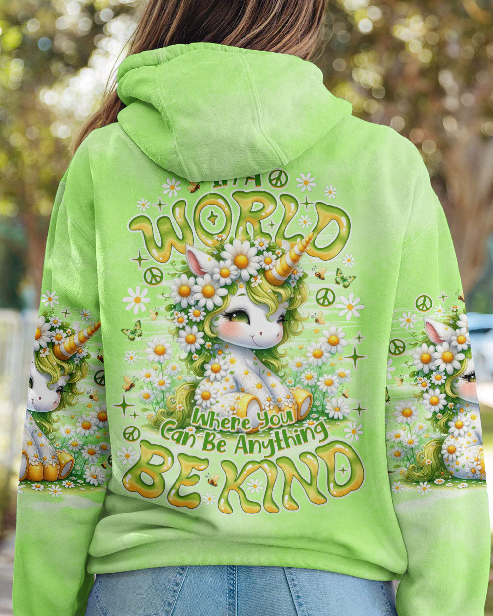 BE KIND UNICORN DAISIES ALL OVER PRINT - TLNO0107252