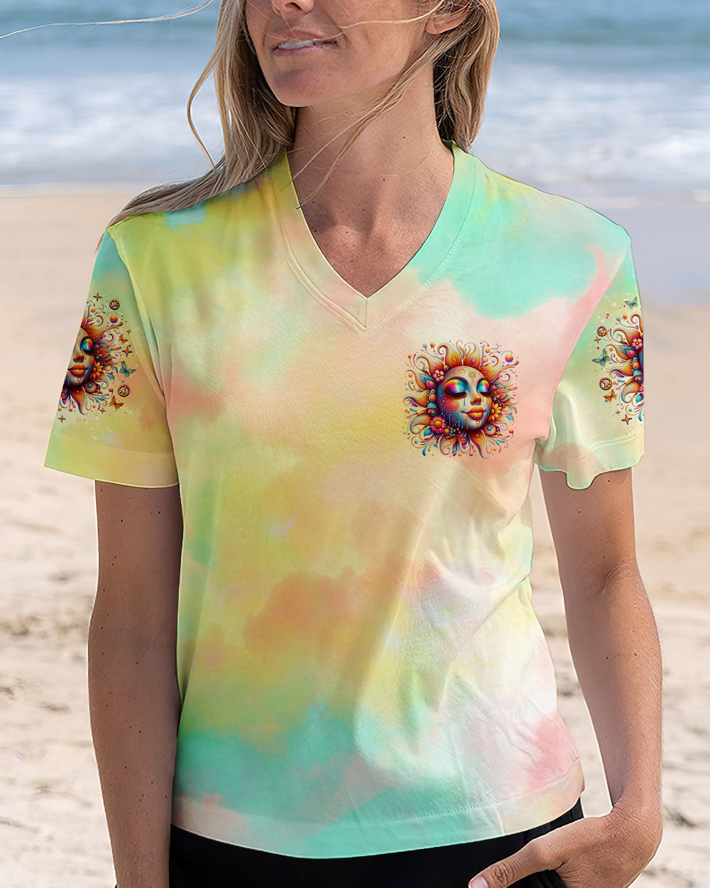 BE YOU THE WORLD WILL ADJUST HIPPIE SUN ALL OVER PRINT - TLNO0111244