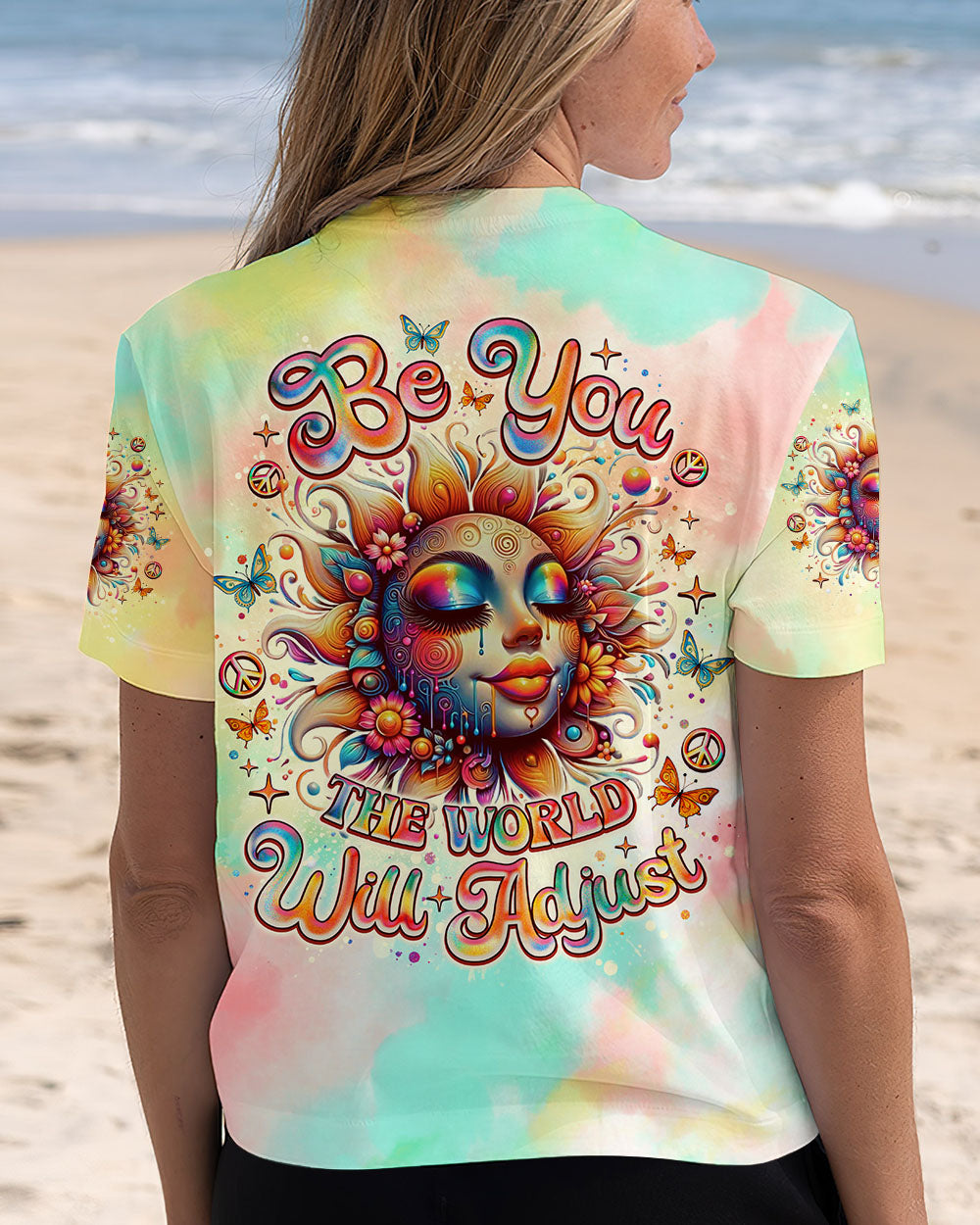 BE YOU THE WORLD WILL ADJUST HIPPIE SUN ALL OVER PRINT - TLNO0111244