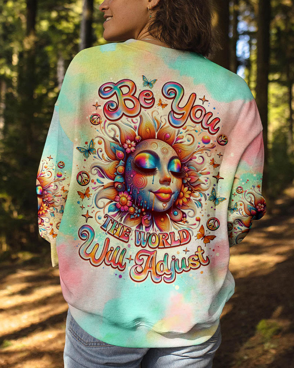 BE YOU THE WORLD WILL ADJUST HIPPIE SUN ALL OVER PRINT - TLNO0111244
