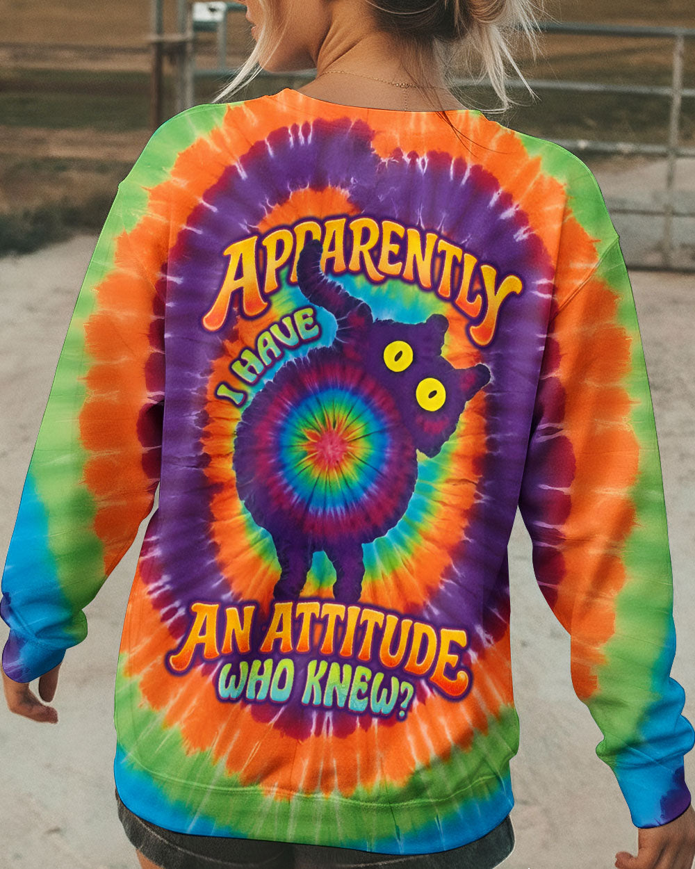 APPARENTLY I HAVE AN ATTITUDE WHO KNEW CAT ALL OVER PRINT - TLNO0203261