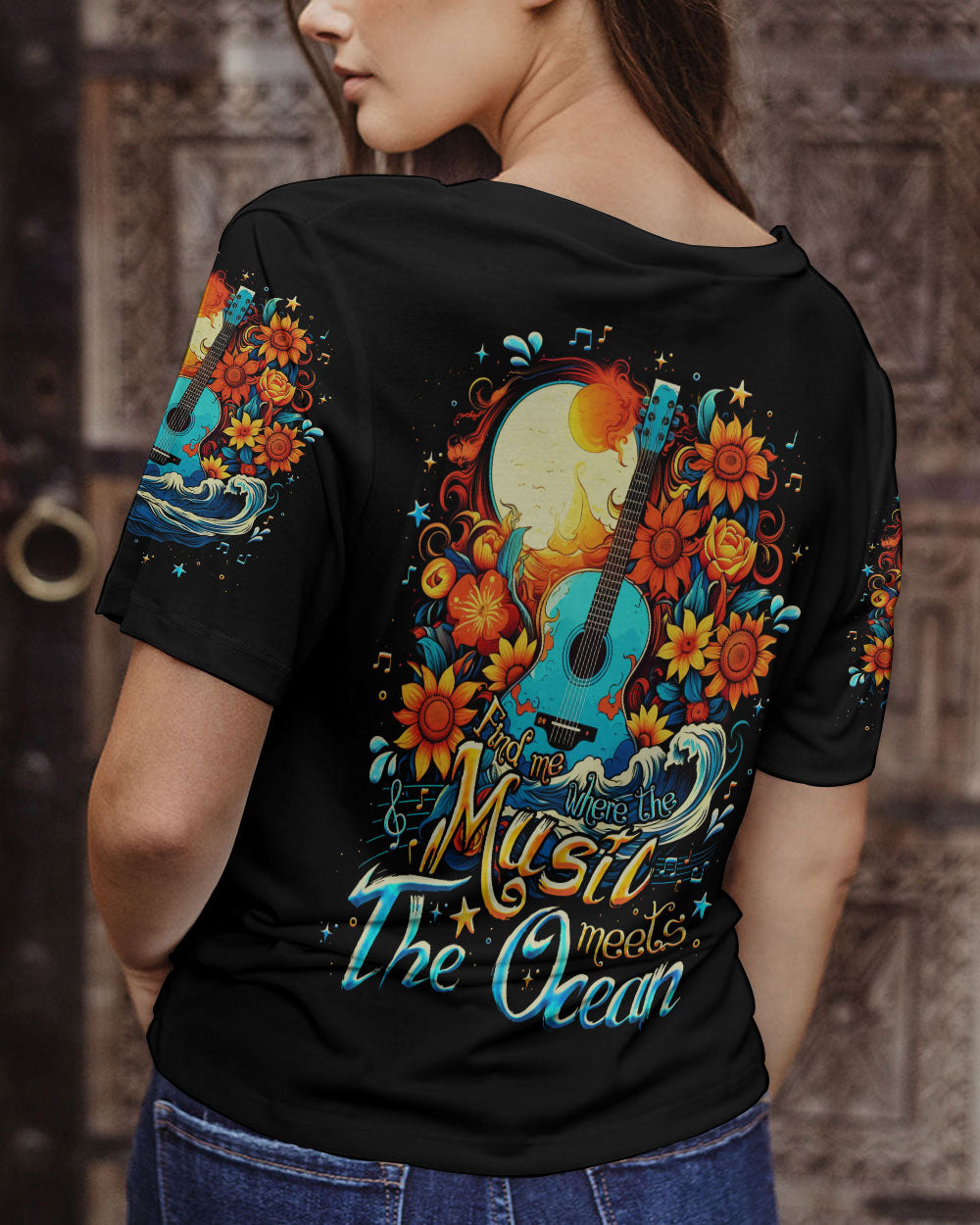 FIND ME WHERE THE MUSIC MEETS THE OCEAN GUITAR ALL OVER PRINT - TLNO0206231
