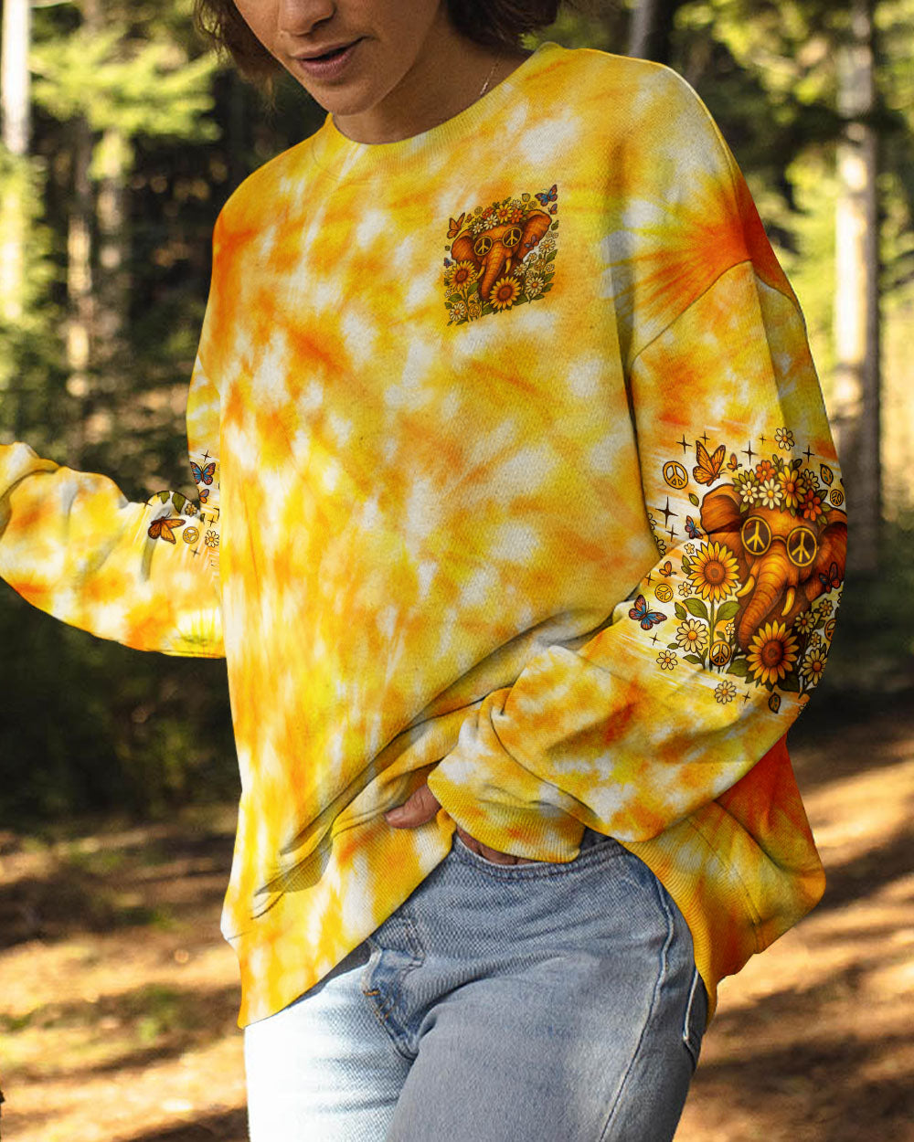 BE KIND ELEPHANT TIE DYE ALL OVER PRINT - TLNO0206252