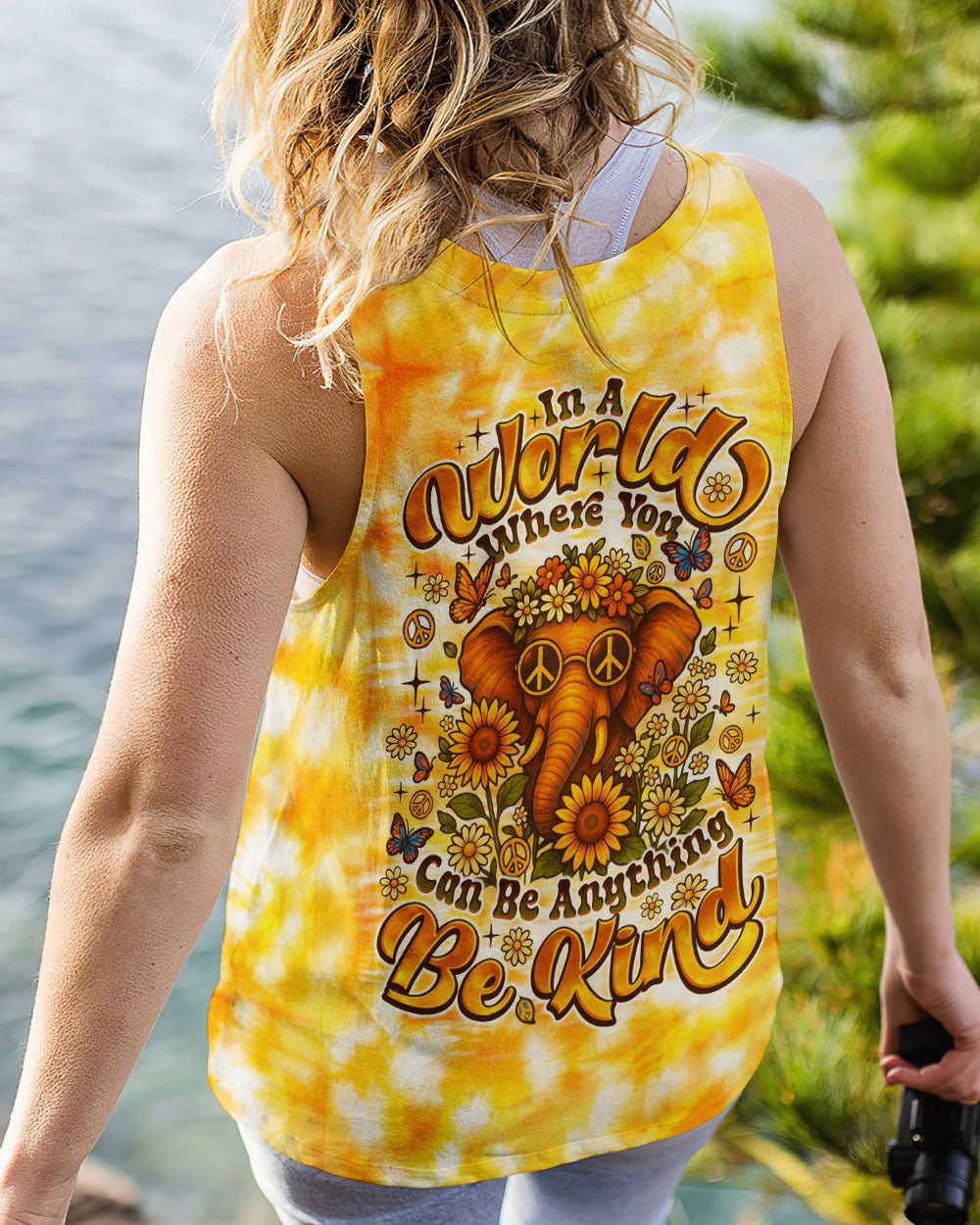 BE KIND ELEPHANT TIE DYE ALL OVER PRINT - TLNO0206252