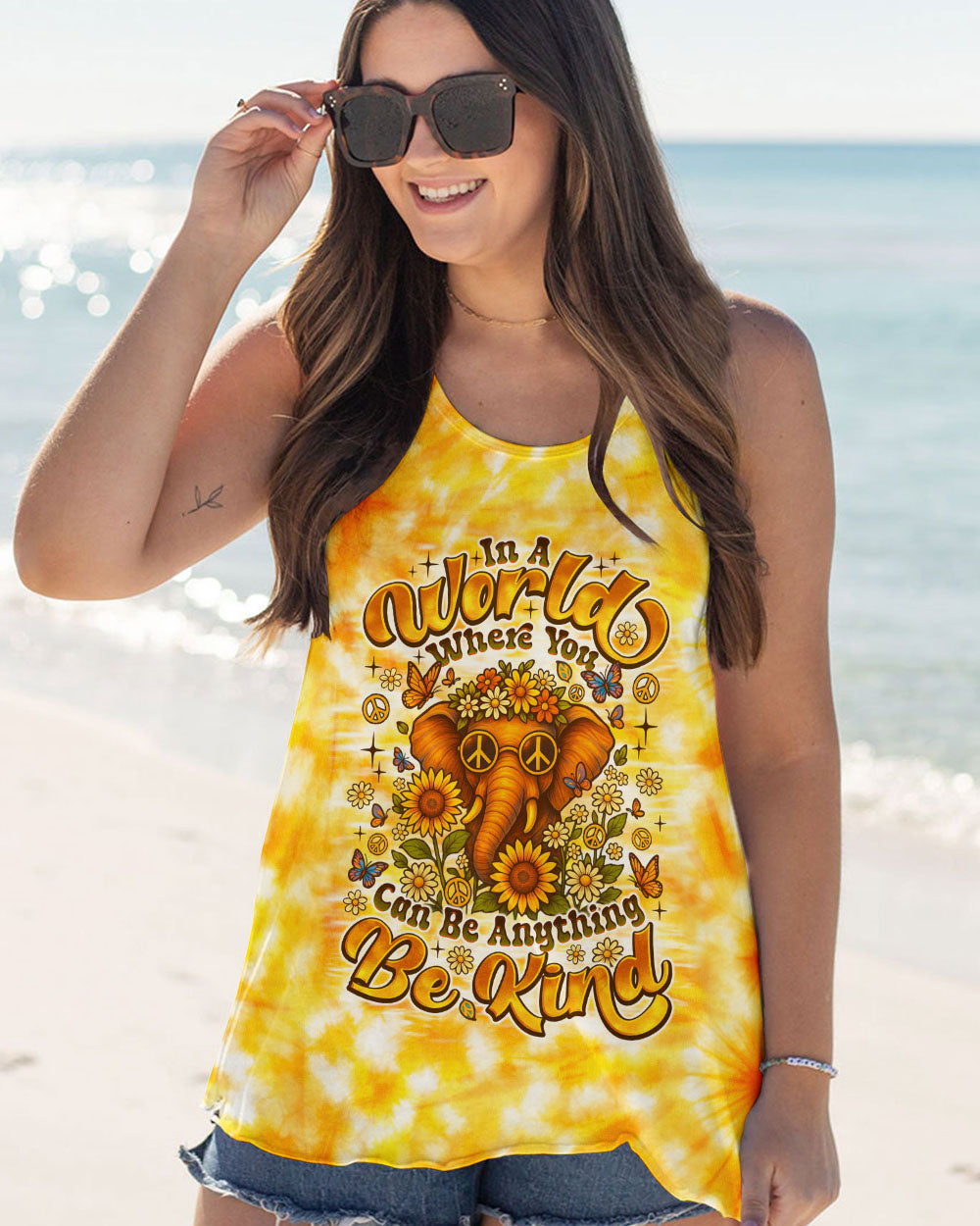 BE KIND ELEPHANT TIE DYE ALL OVER PRINT - TLNO0206252