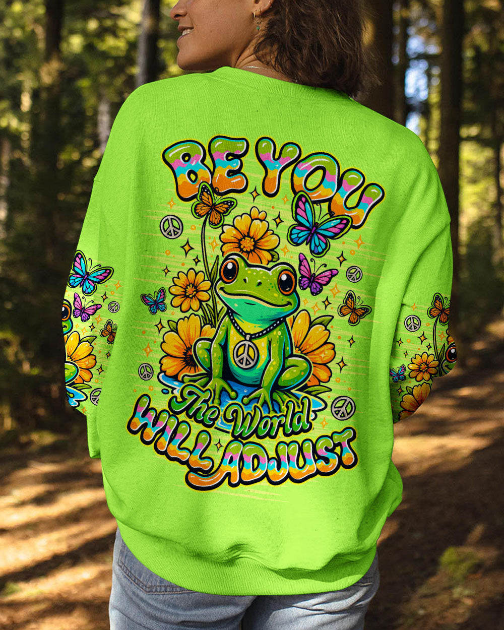 BE YOU THE WORLD WILL ADJUST FROG ALL OVER PRINT - TLNO0210252