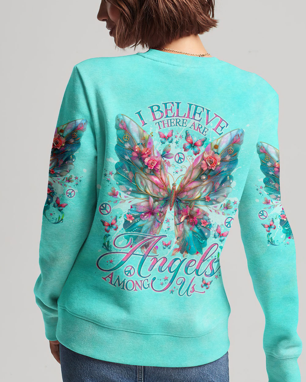 I BELIEVE THERE ARE ANGELS AMONG US BUTTERFLY WINGS ALL OVER PRINT - TLNO0304242