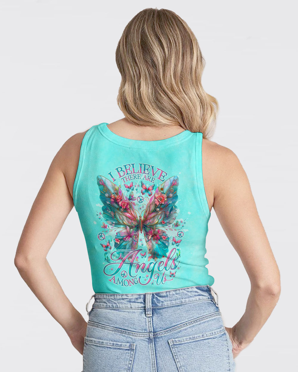 I BELIEVE THERE ARE ANGELS AMONG US BUTTERFLY WINGS ALL OVER PRINT - TLNO0304242
