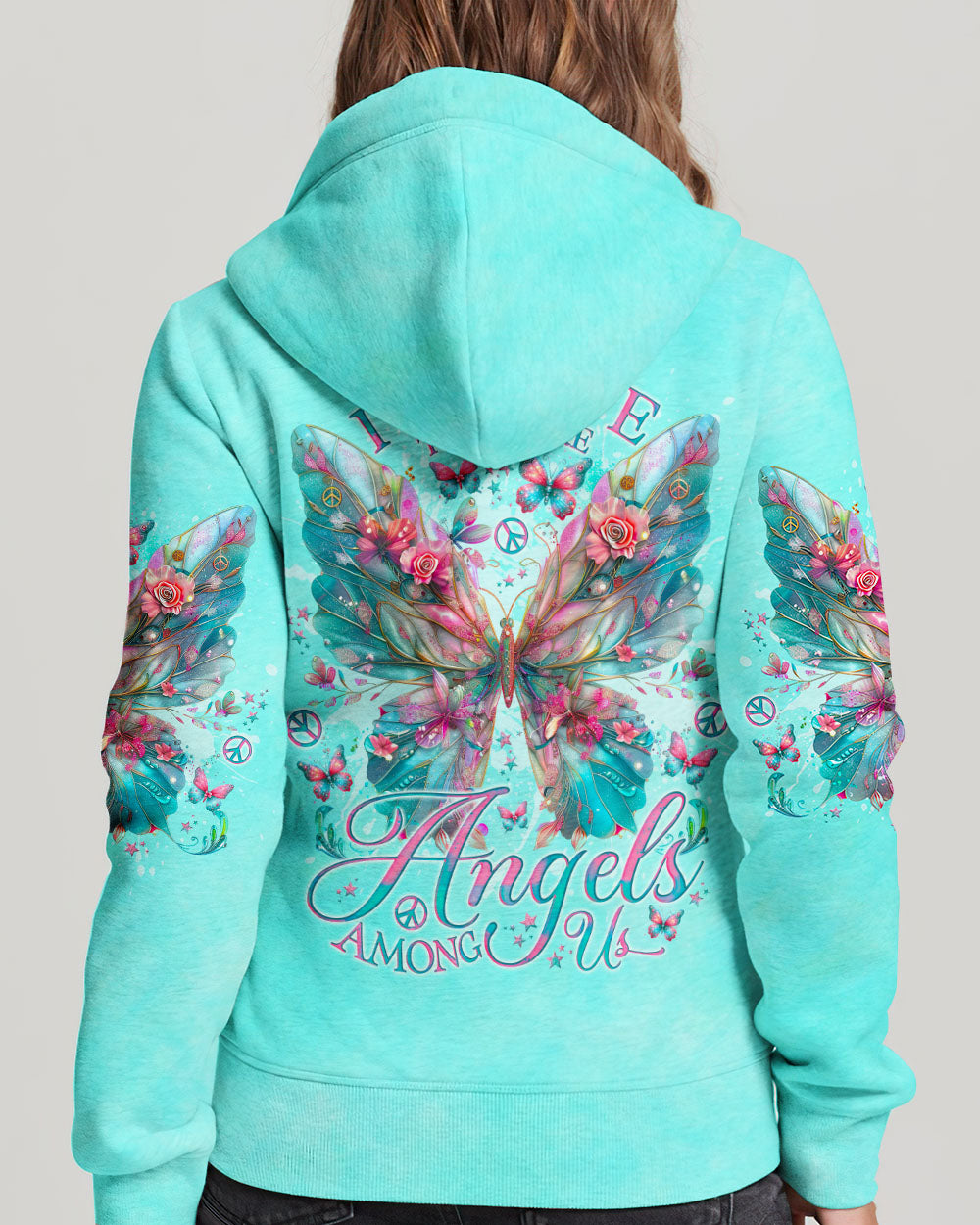 I BELIEVE THERE ARE ANGELS AMONG US BUTTERFLY WINGS ALL OVER PRINT - TLNO0304242