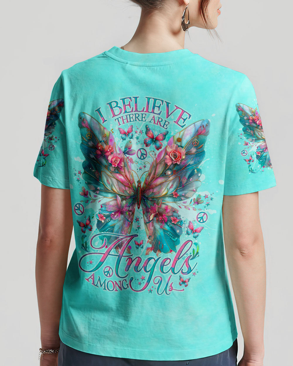 I BELIEVE THERE ARE ANGELS AMONG US BUTTERFLY WINGS ALL OVER PRINT - TLNO0304242