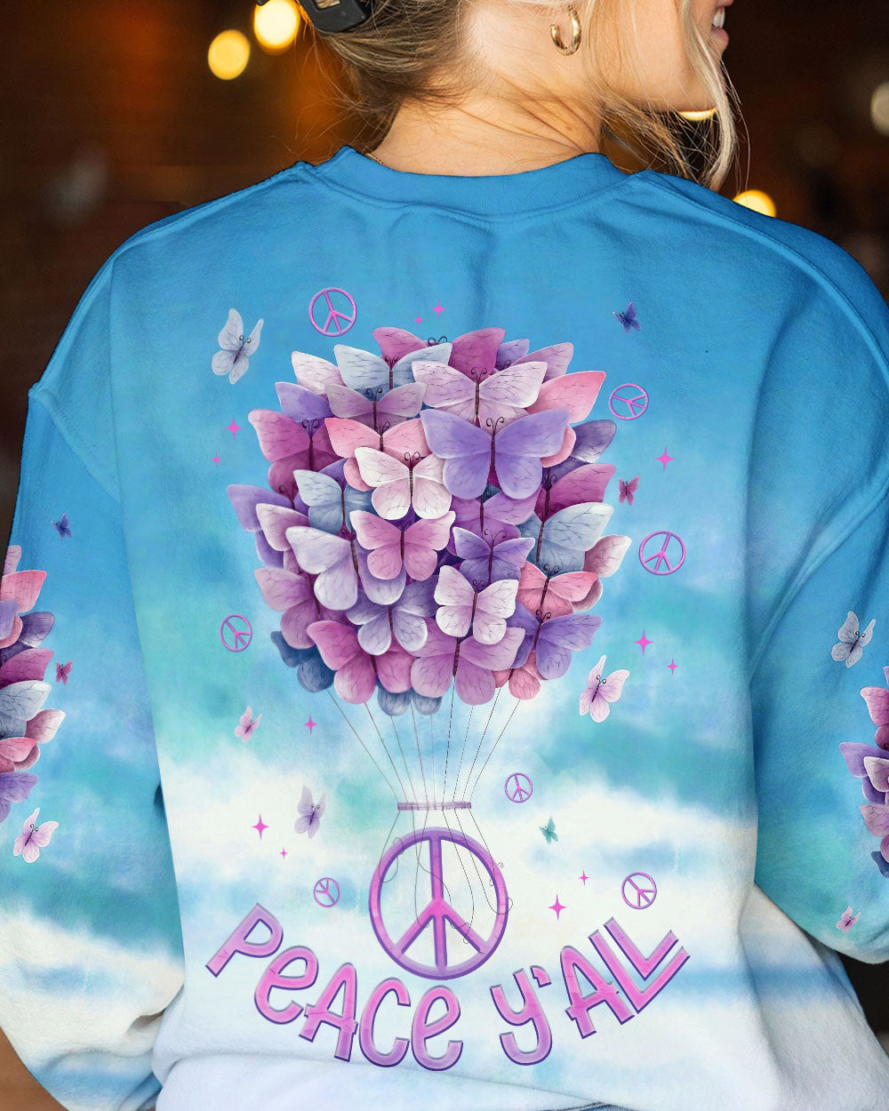 PEACE Y'ALL BUTTERFLY ALL OVER PRINT - TLNO0307231