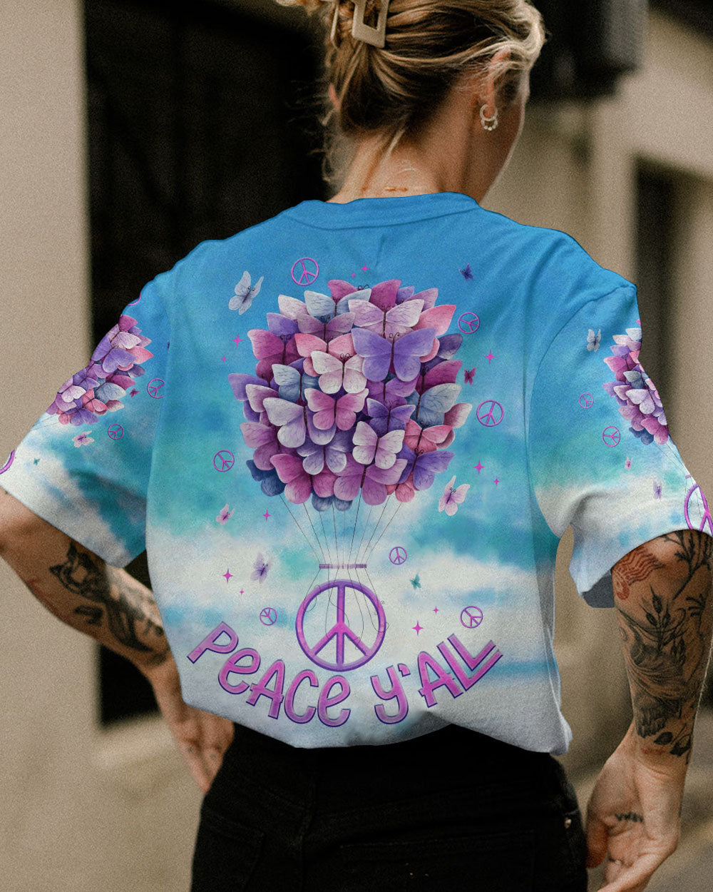 PEACE Y'ALL BUTTERFLY ALL OVER PRINT - TLNO0307231