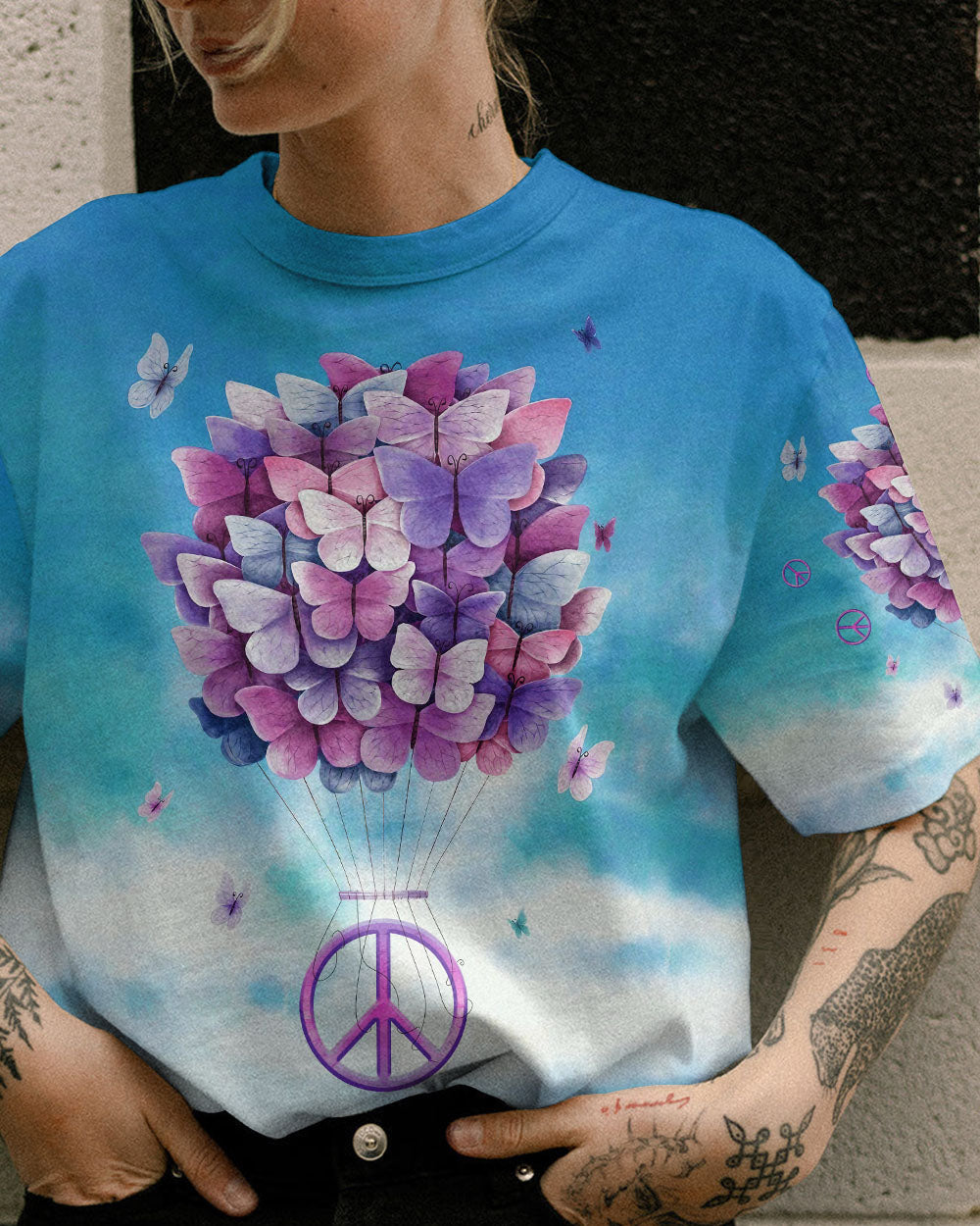 PEACE Y'ALL BUTTERFLY ALL OVER PRINT - TLNO0307231