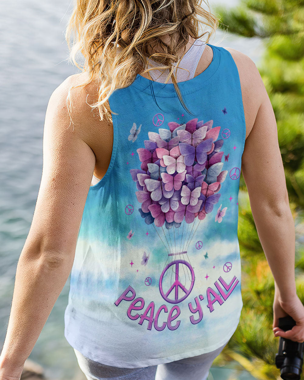 PEACE Y'ALL BUTTERFLY ALL OVER PRINT - TLNO0307231