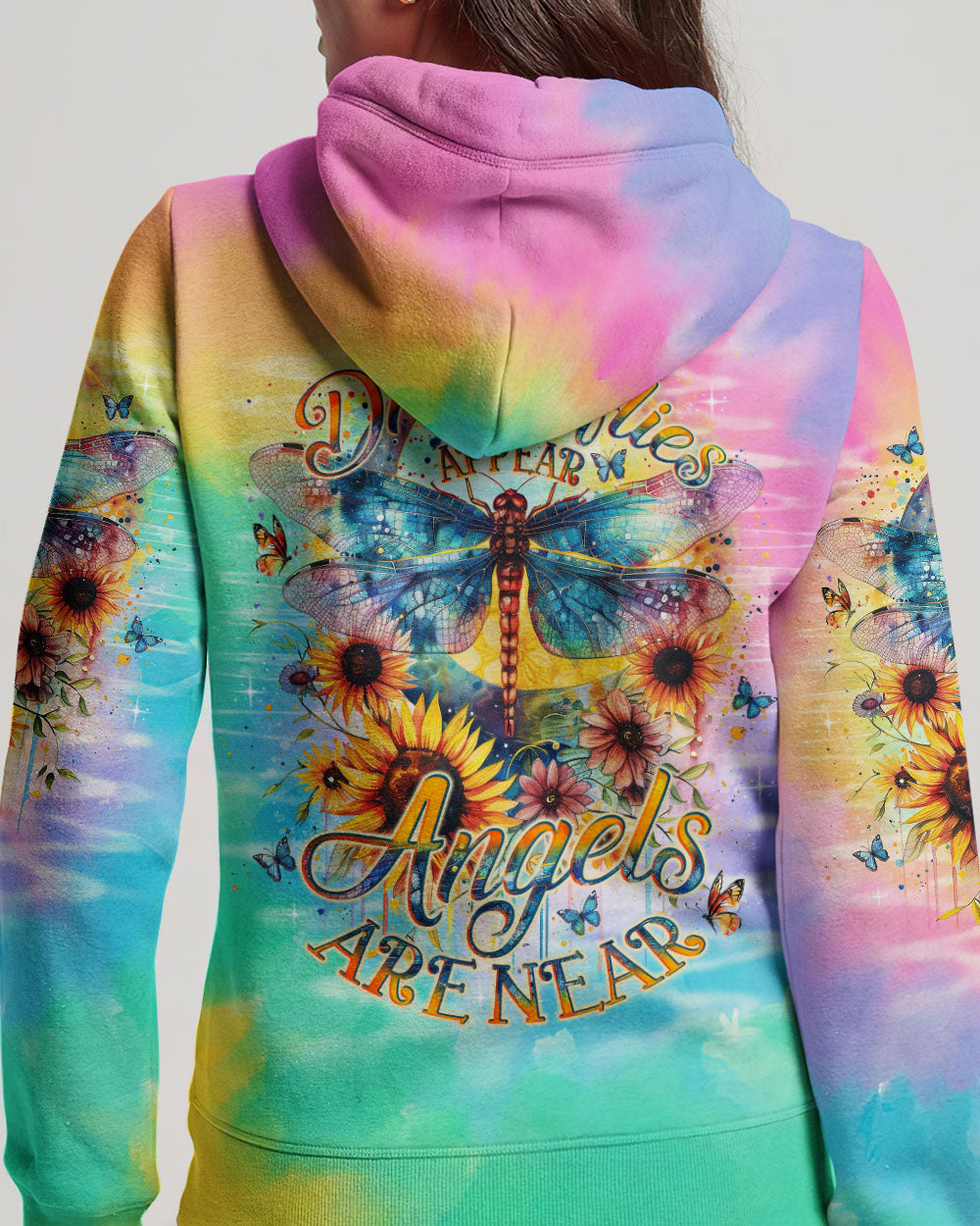 WHEN DRAGONFLIES APPEAR ANGELS ARE NEAR ALL OVER PRINT - TLNO0403243